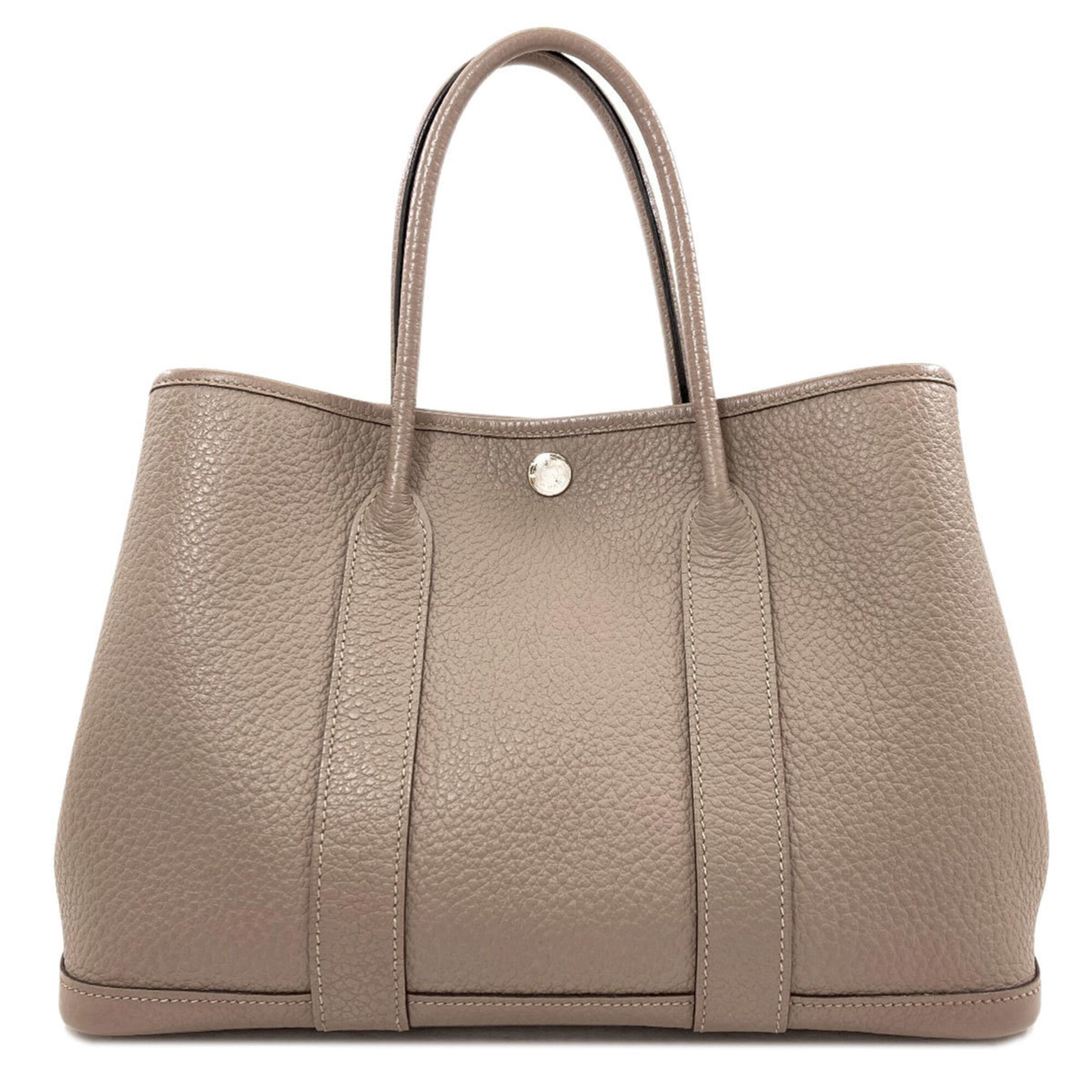 Hermes Gray Vache Leather Handbag (Pre-Owned)