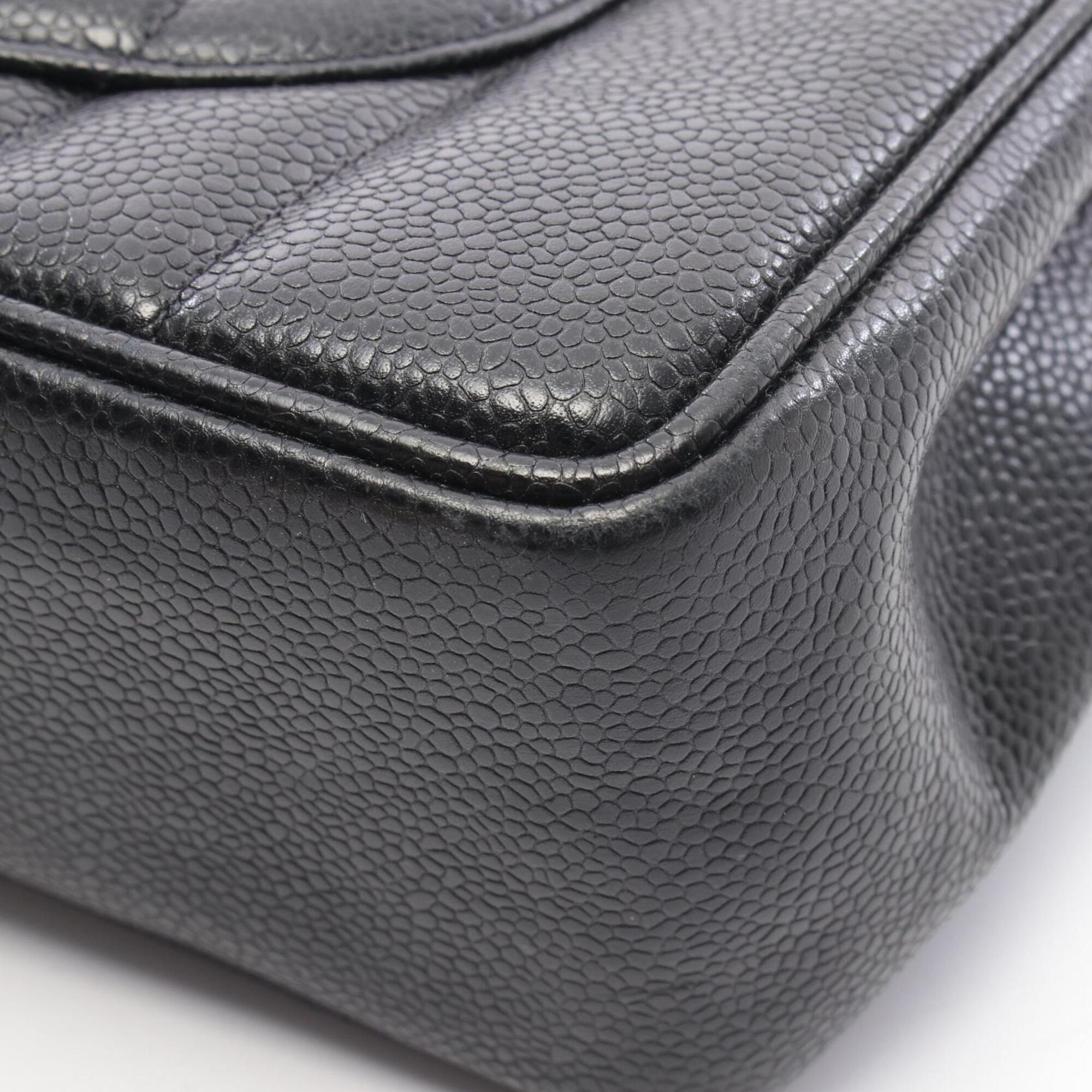 Chanel Black Grained Calfskin Handbag Shoulder Bag (Pre-Owned)