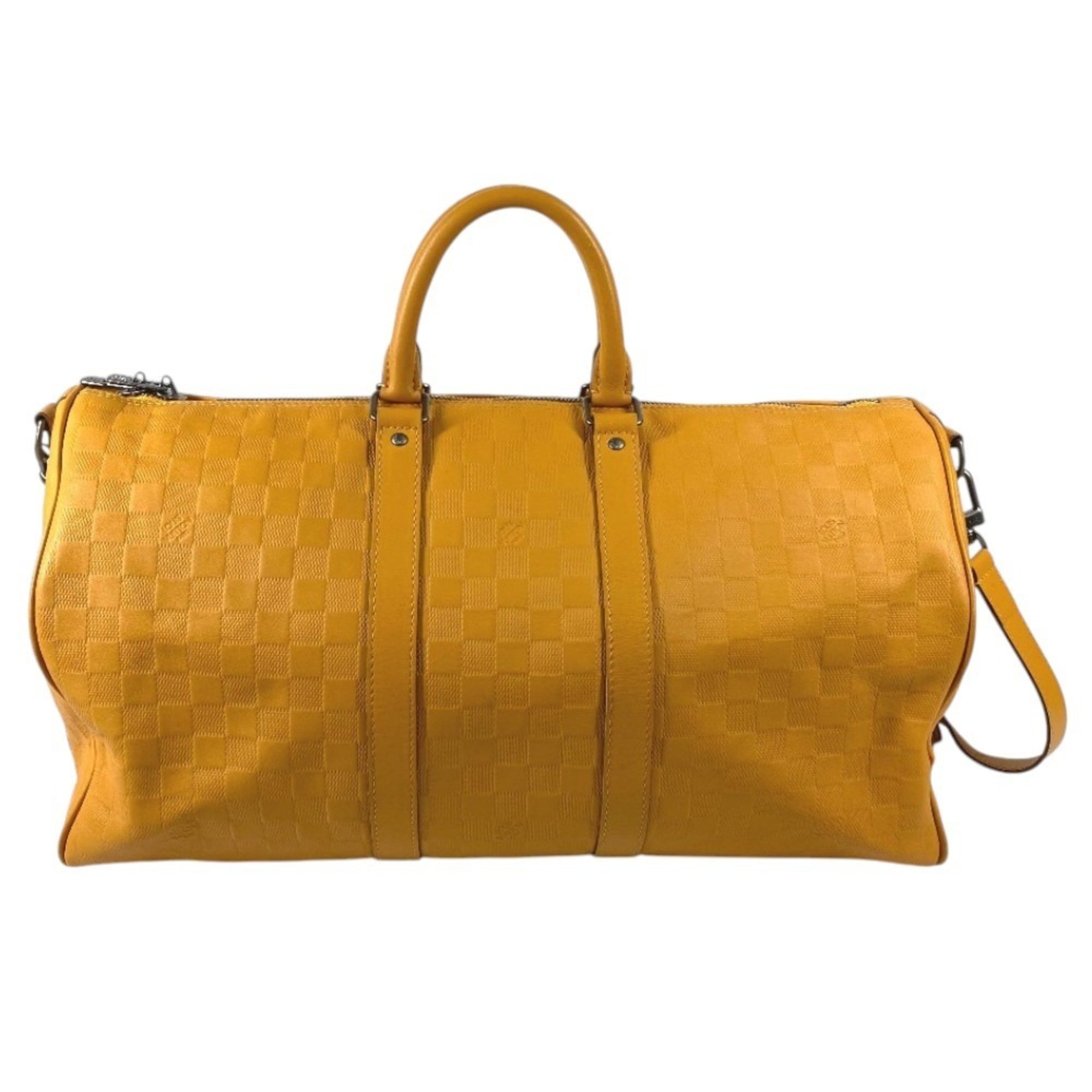 Louis Vuitton Yellow Damier Infini Boston Bag Handbag Shoulder Bag (Pre-Owned)