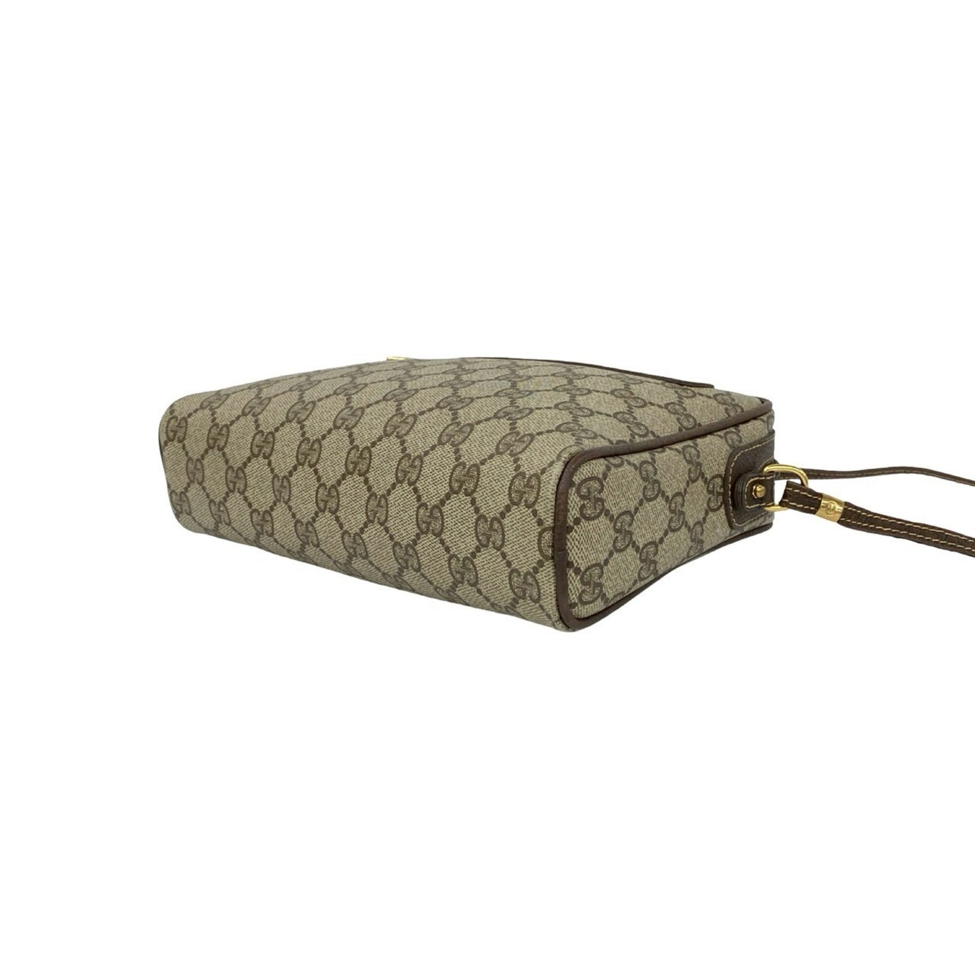 Gucci Brown Leather Pvc Pochette Shoulder Bag (Pre-Owned)