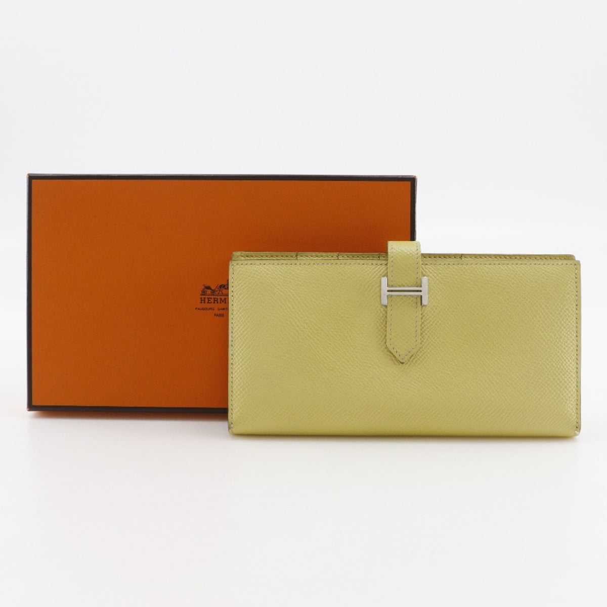 Hermes Yellow Epsom Leather Long Wallet (Bi-Fold) (Pre-Owned)