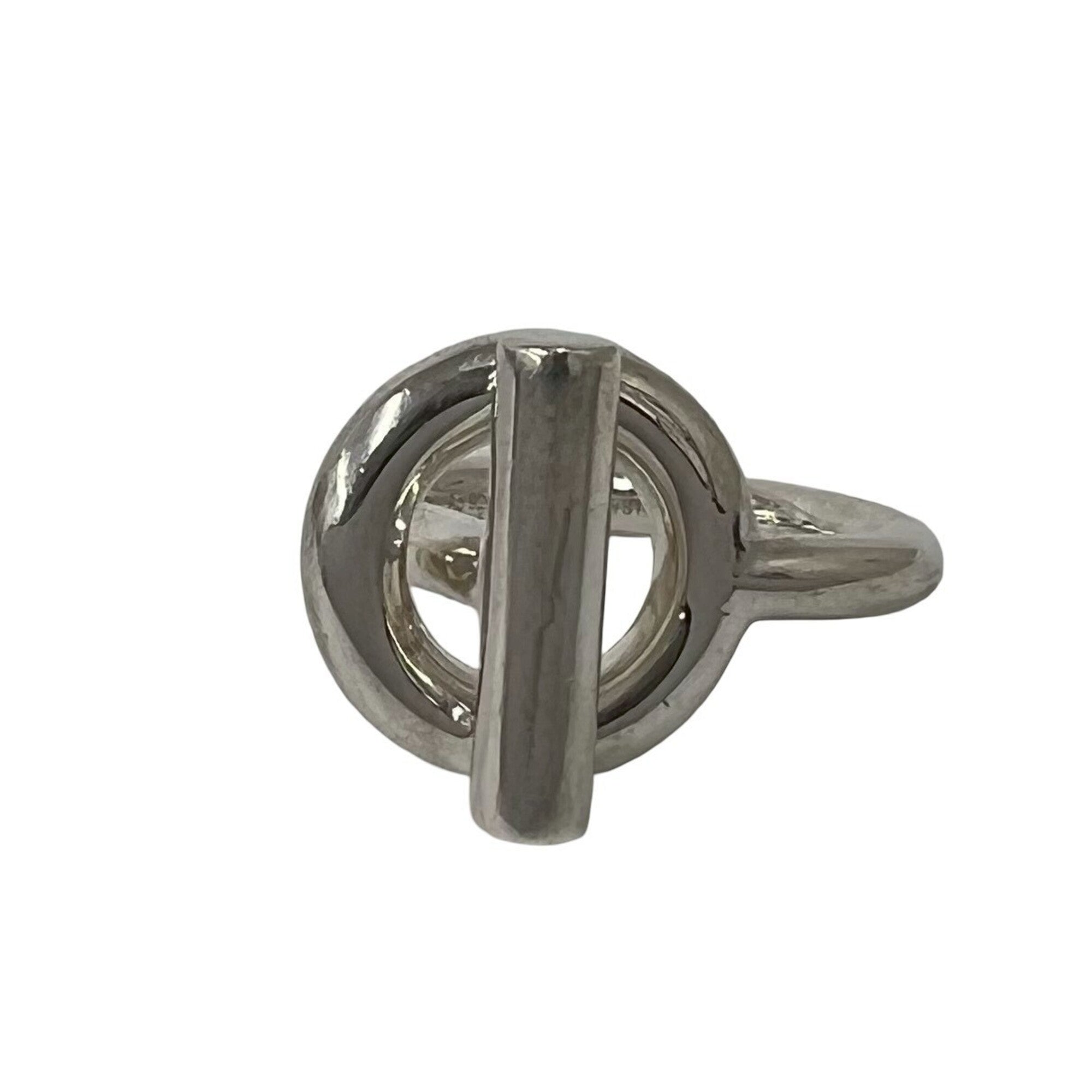 Hermes Silver Silver 925 Band Ring (Pre-Owned)