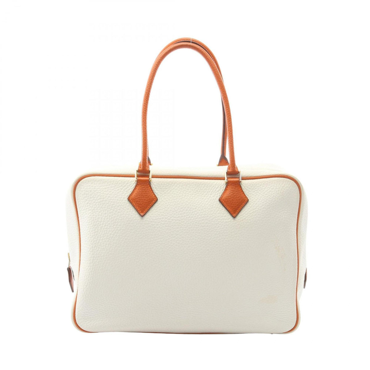 Hermes Orange Potiron White Taurillon Clemence Leather Leather Handbag (Pre-Owned)