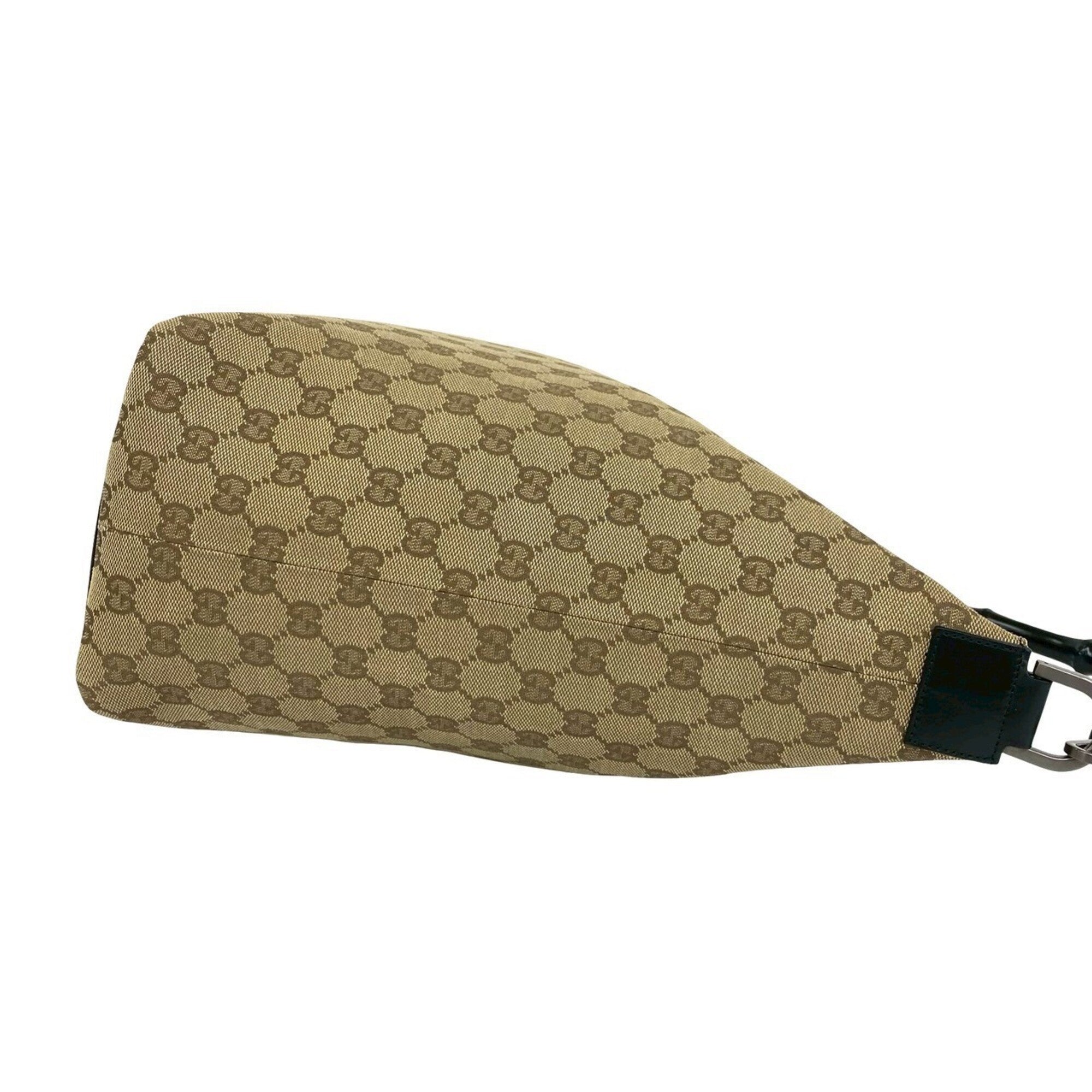 Gucci Brown Canvas Leather Handbag Shoulder Bag Tote Bag (Pre-Owned)