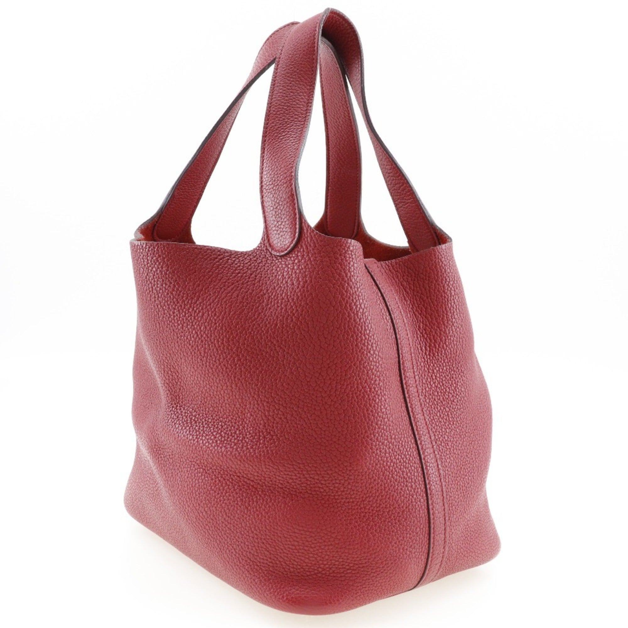 Hermes Picotin Red Color Taurillon Clemence Leather Handbag (Pre-Owned)