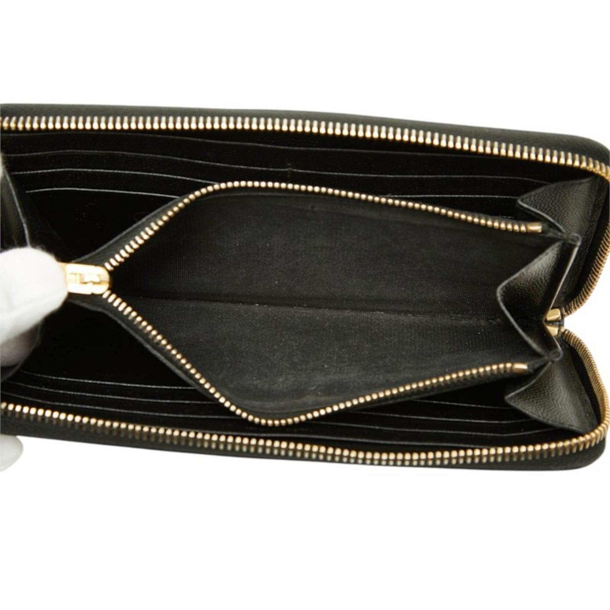 Saint Laurent Black Leather Long Wallet (Bi-Fold) (Pre-Owned)