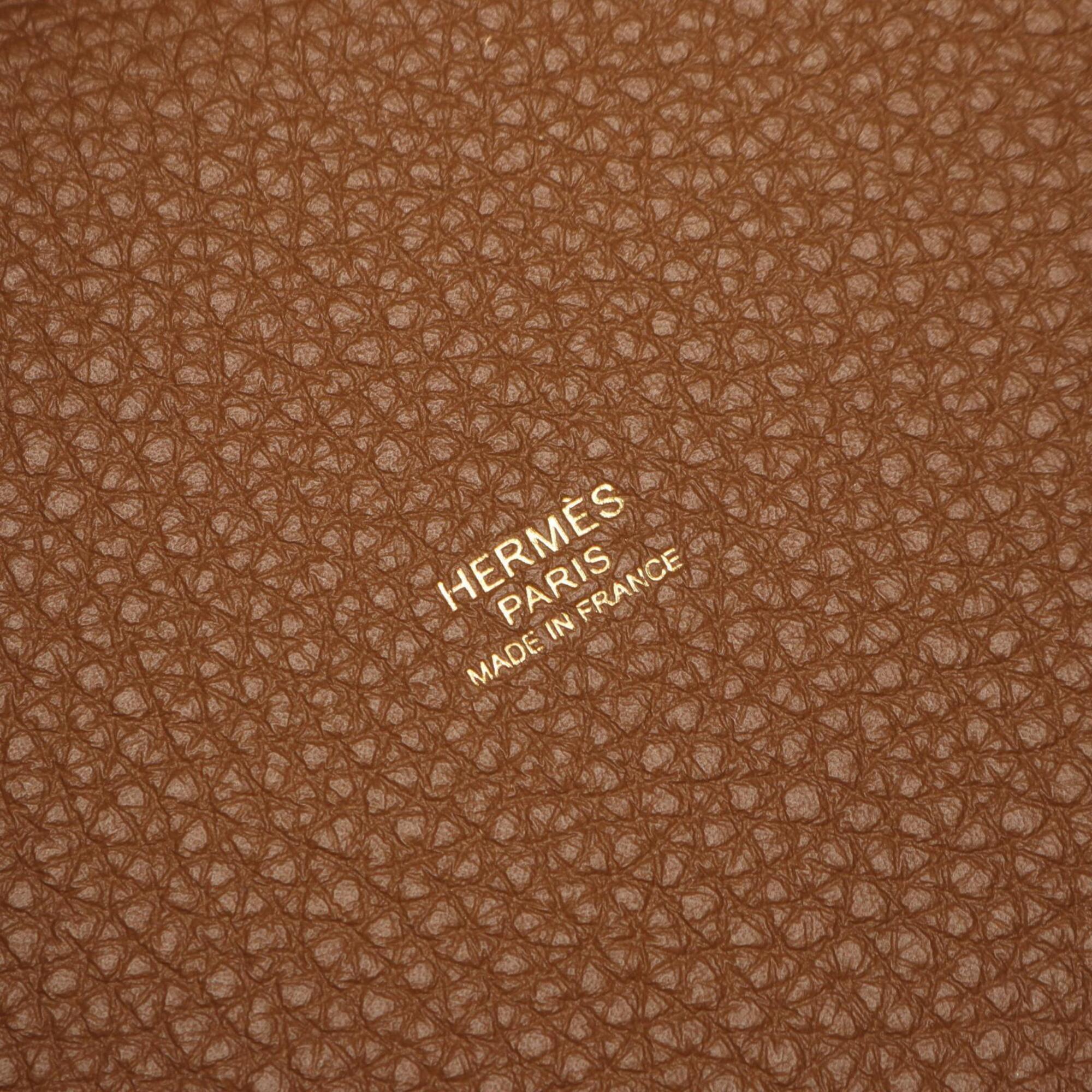 Hermes Brown Taurillon Clemence Leather Swift Leather Handbag (Pre-Owned)