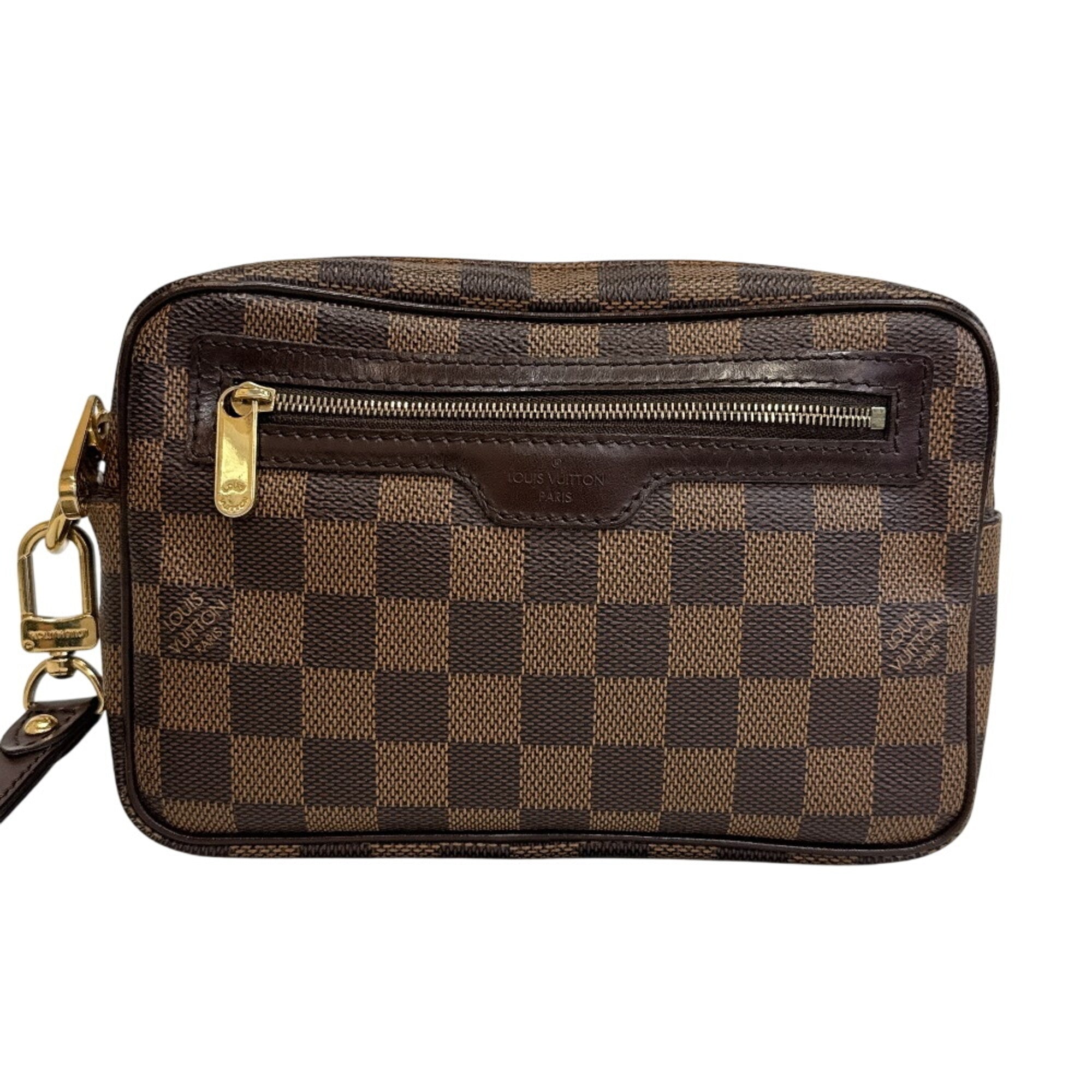 Louis Vuitton Brown Leather Clutch Bag Pouch (Pre-Owned)