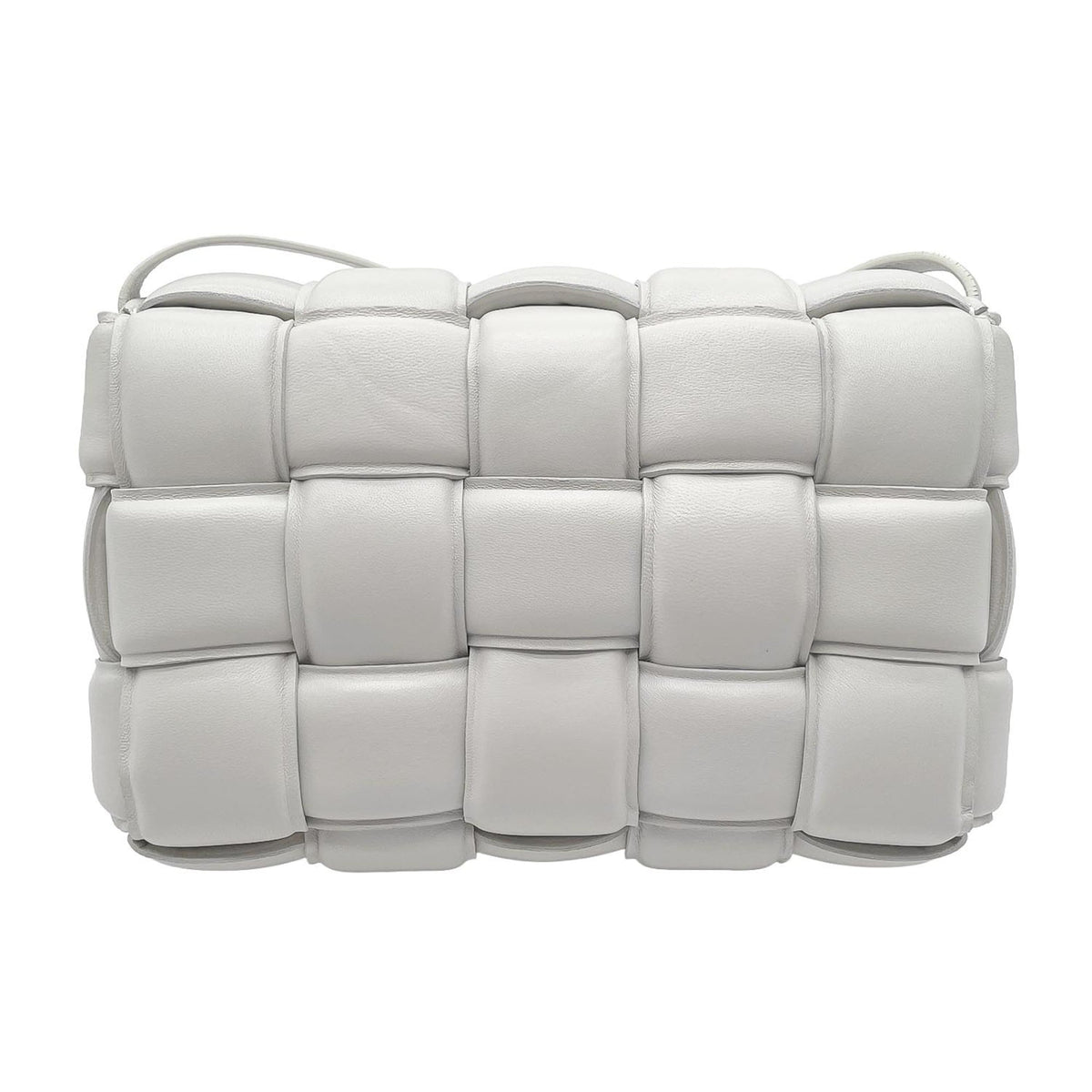 Bottega Veneta Gold White Leather Shoulder Bag (Pre-Owned)