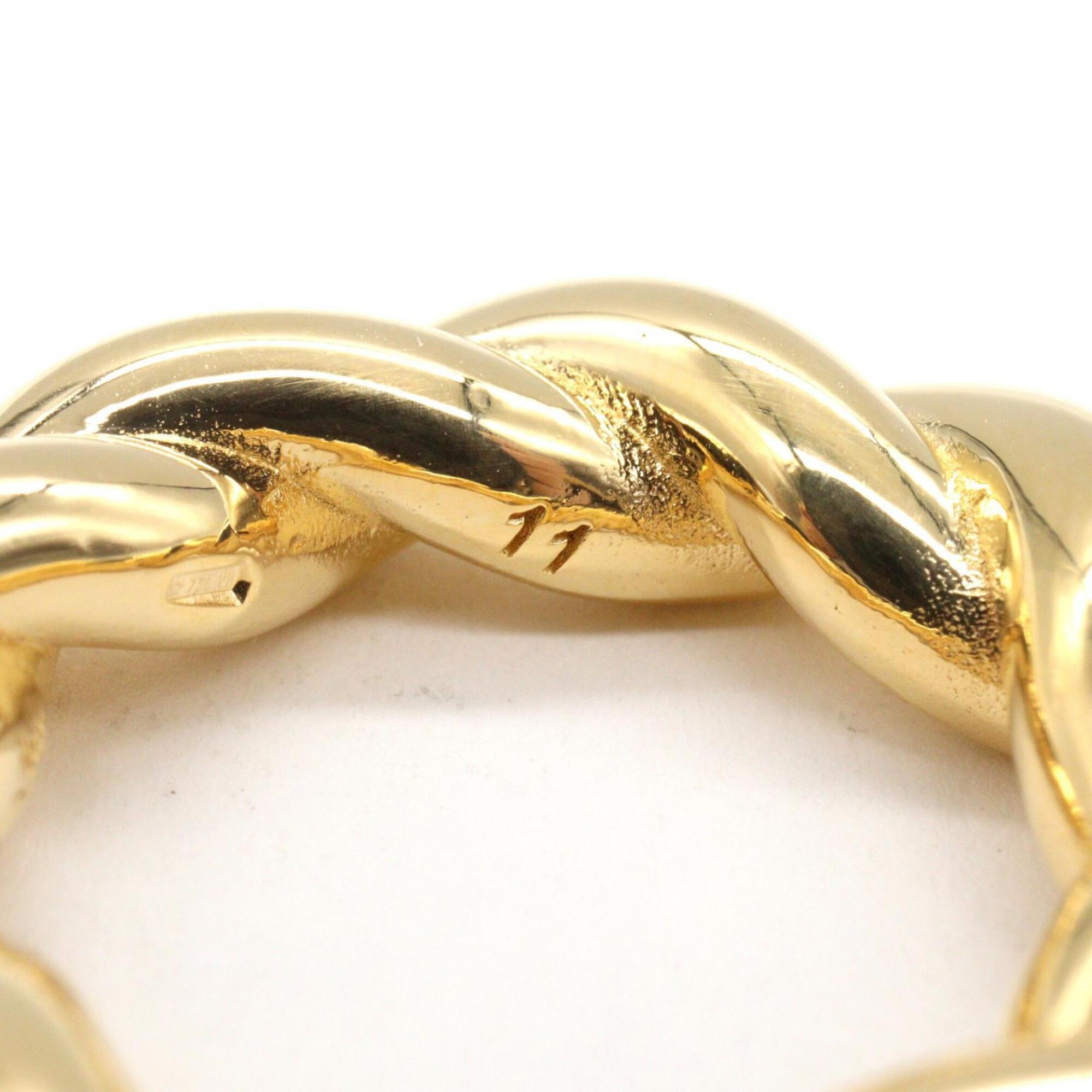 Bottega Veneta Gold Silver 925 Band Ring (Pre-Owned)