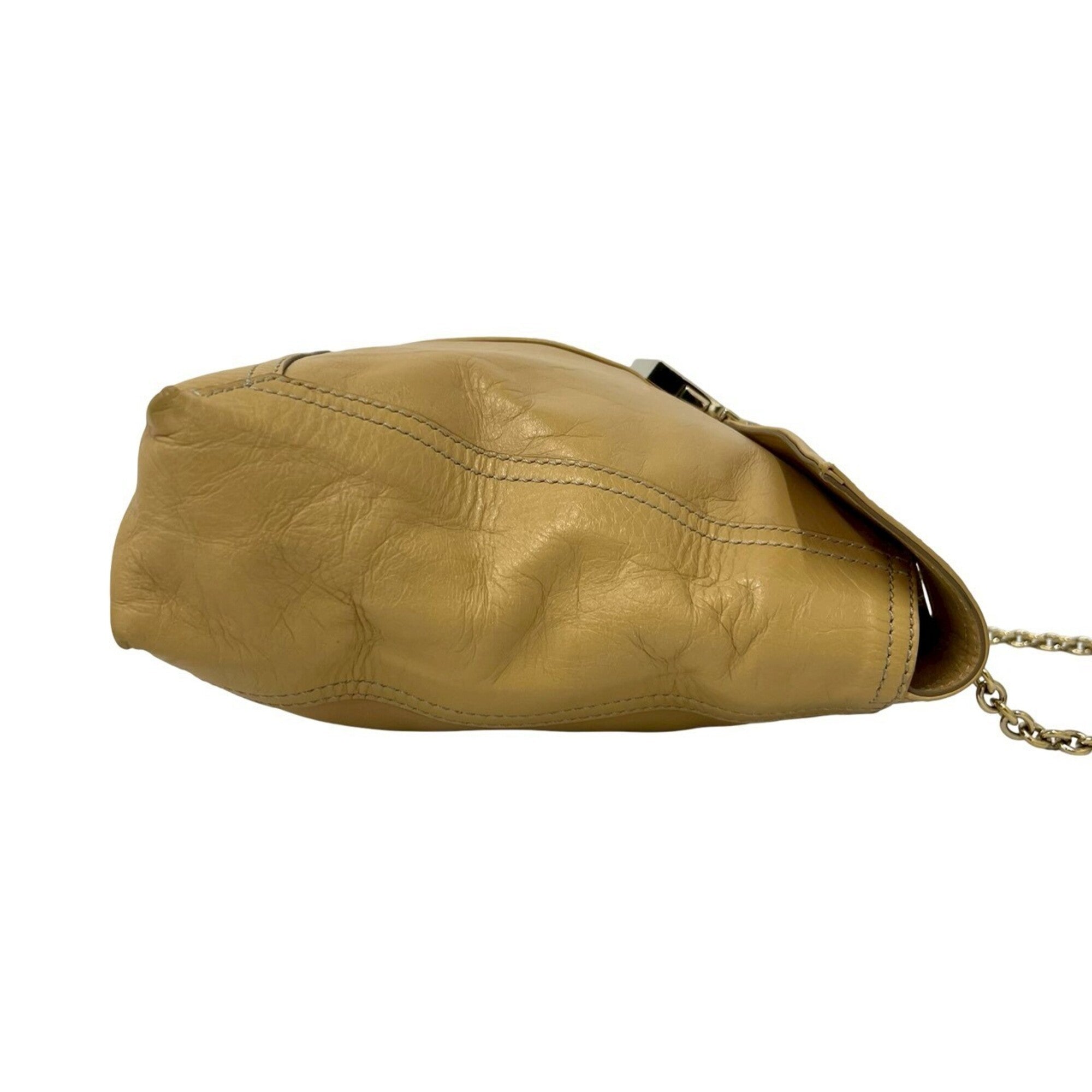 Fendi Beige Leather Shoulder Bag Tote Bag (Pre-Owned)