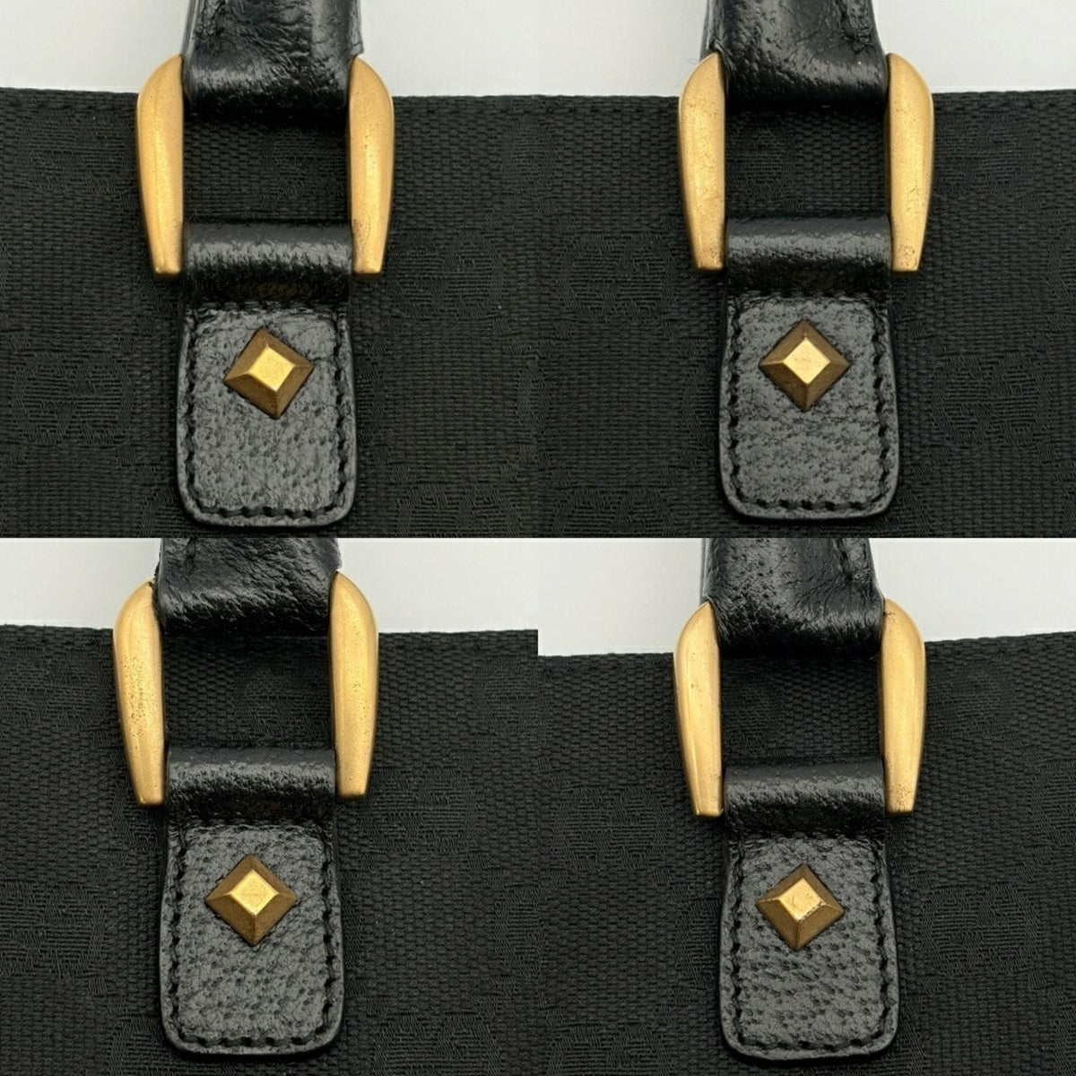 Gucci Black Gg Canvas Leather Tote Bag (Pre-Owned)