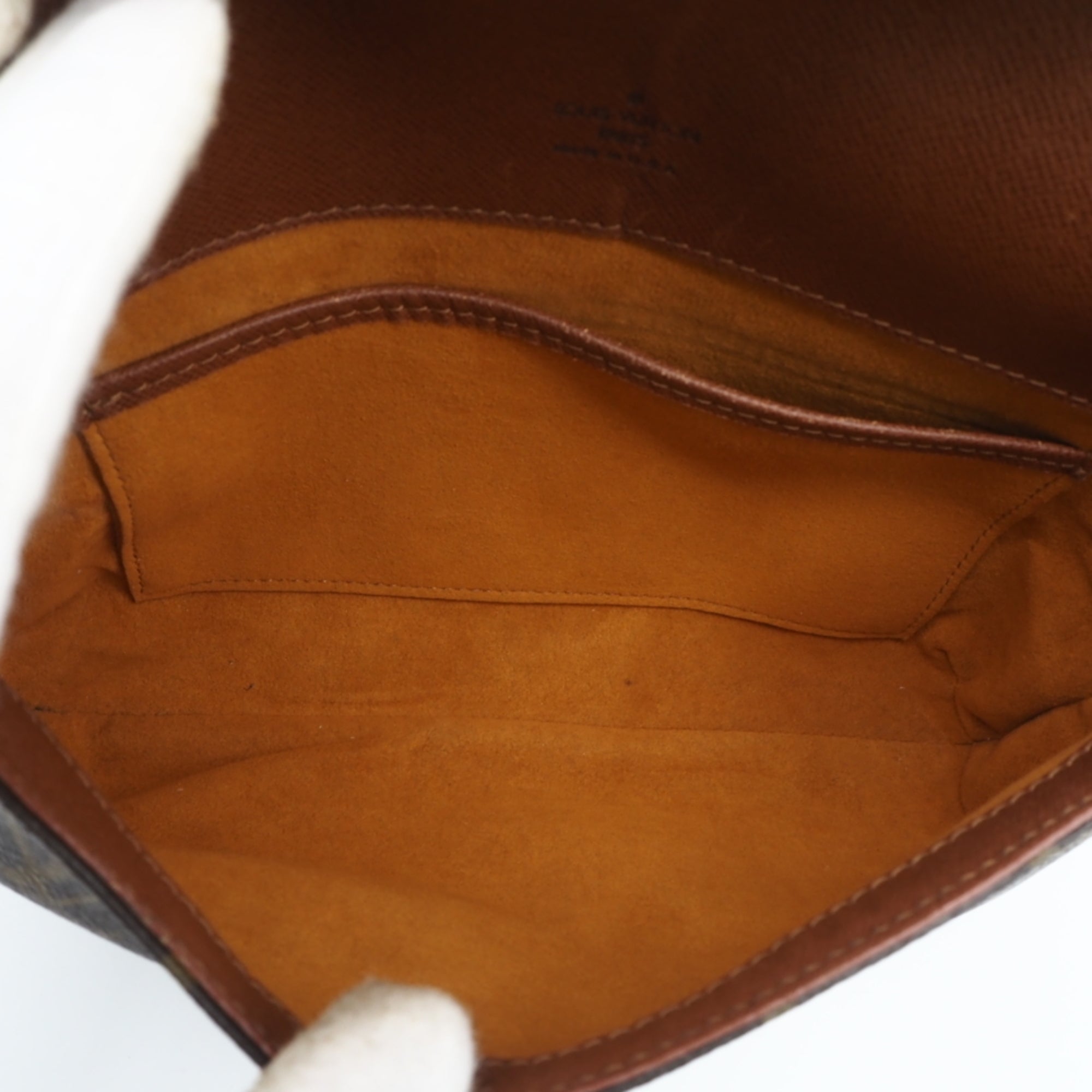 Louis Vuitton Monogram Beige Brown Coated Canvas Leather Shoulder Bag (Pre-Owned)