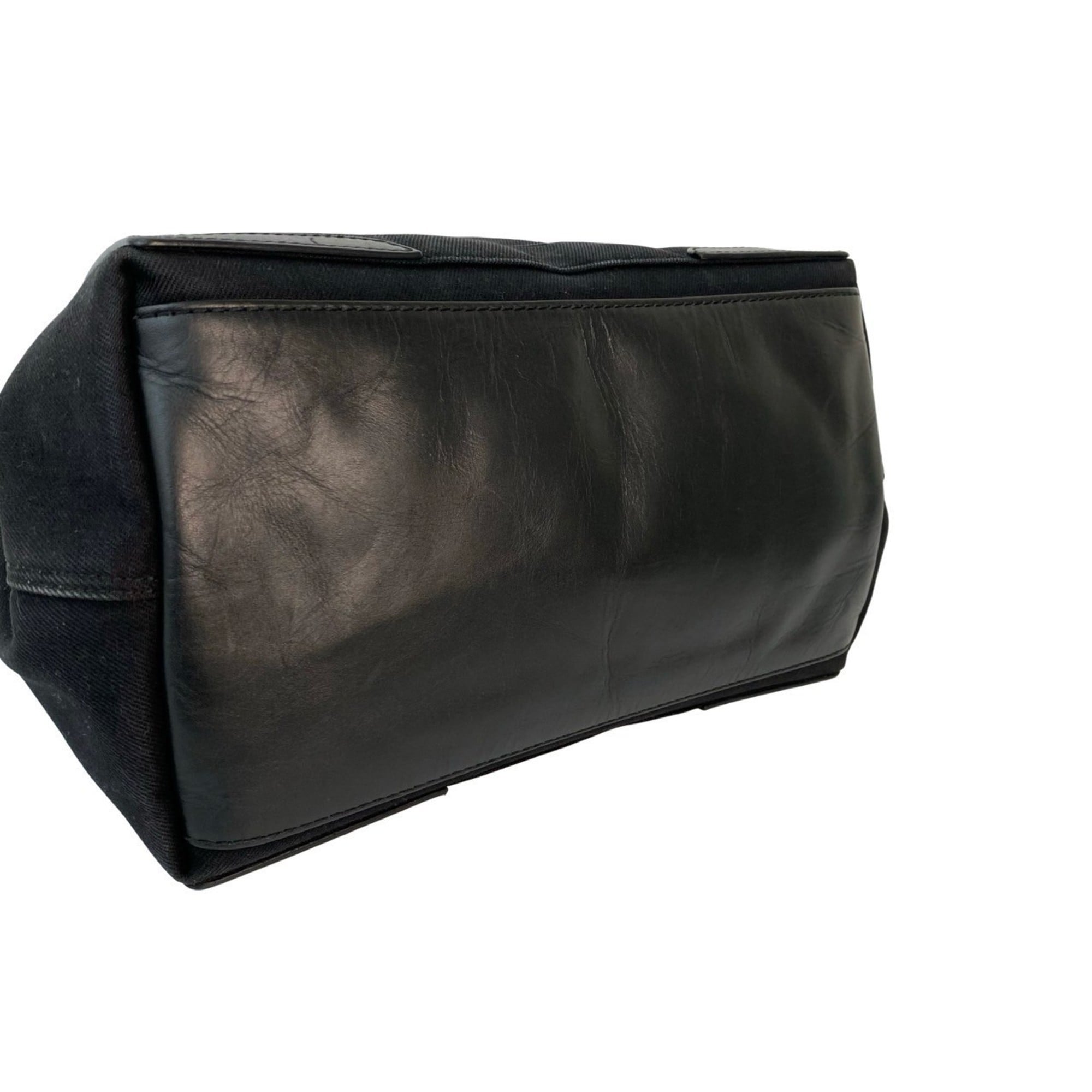 Balenciaga Black Canvas Leather Handbag Tote Bag (Pre-Owned)