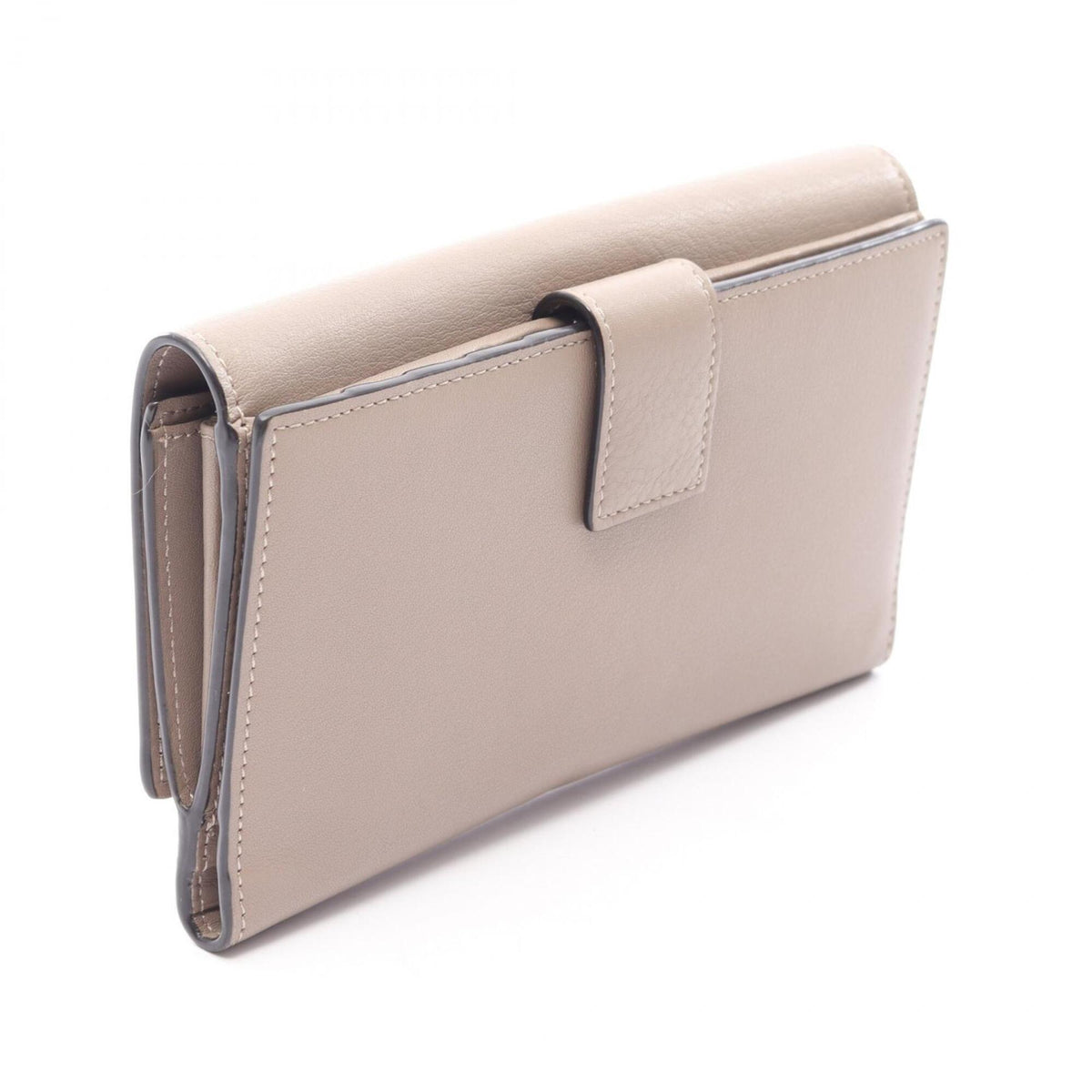 Fendi Beige Leather Long Wallet (Bi-Fold) (Pre-Owned)