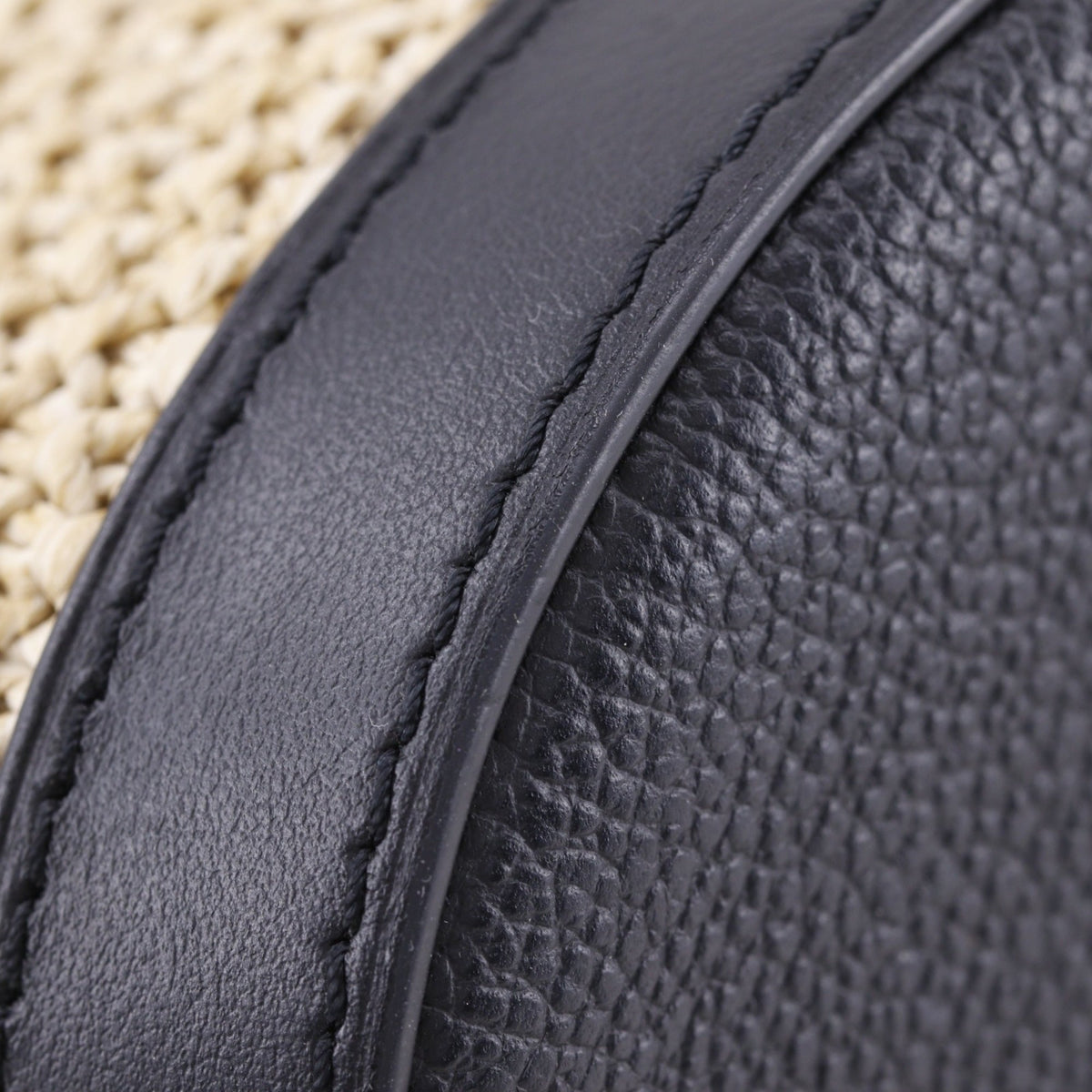 Louis Vuitton Black Noir Raffia Leather Handbag (Pre-Owned)