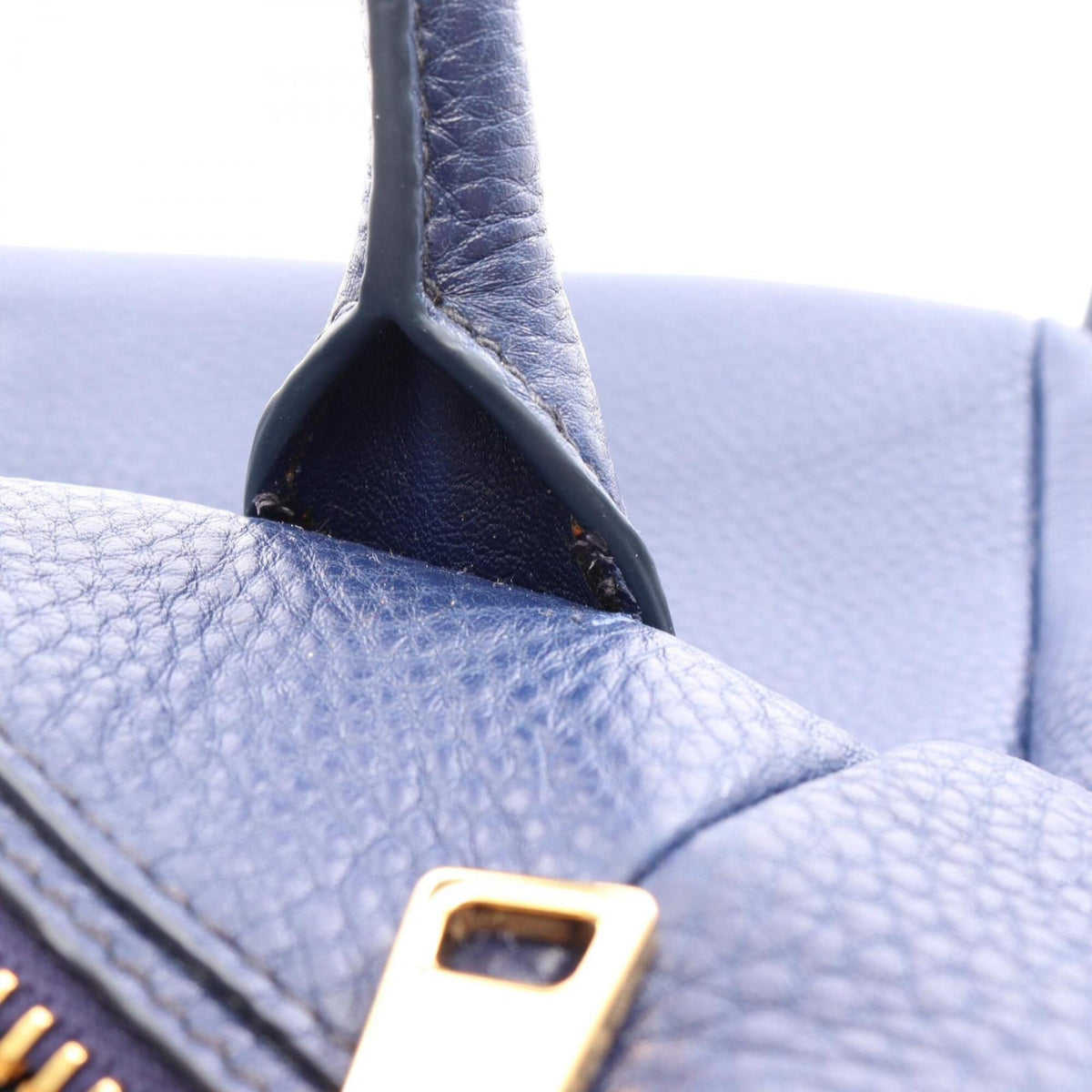 Prada Navy Leather Handbag Tote Bag (Pre-Owned)