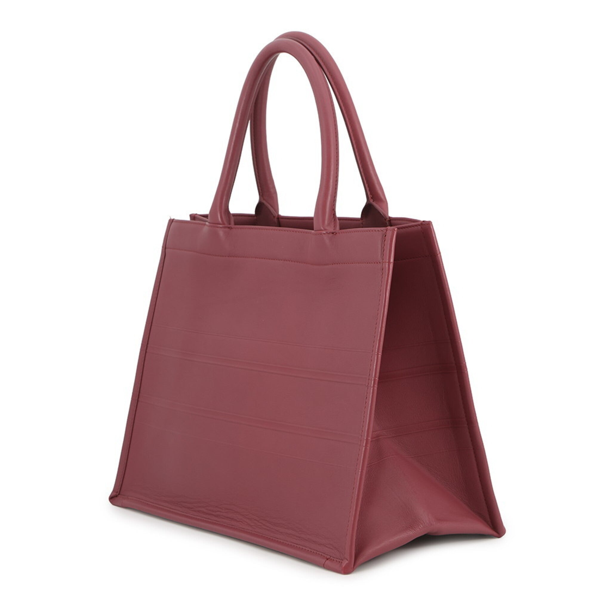 Christian Dior Wine Leather Handbag Tote Bag (Pre-Owned)