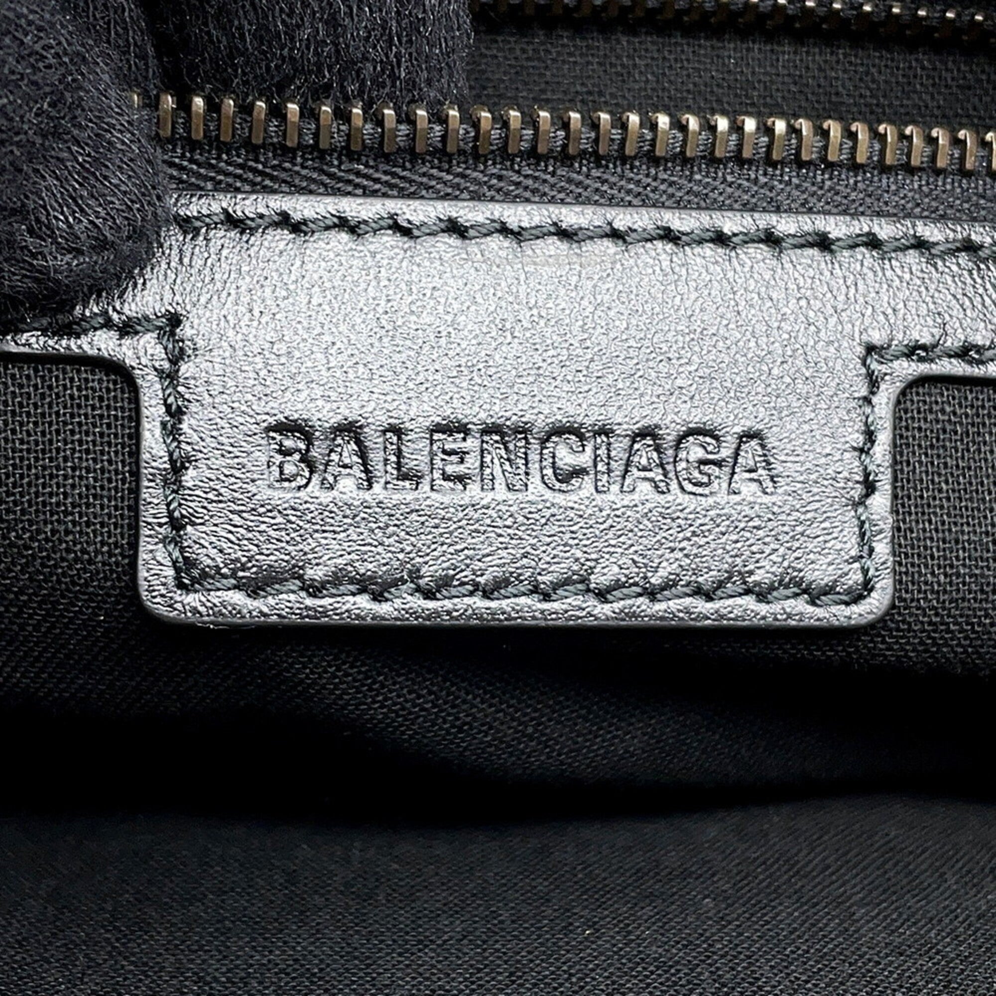 Balenciaga Black Leather Handbag Shoulder Bag (Pre-Owned)