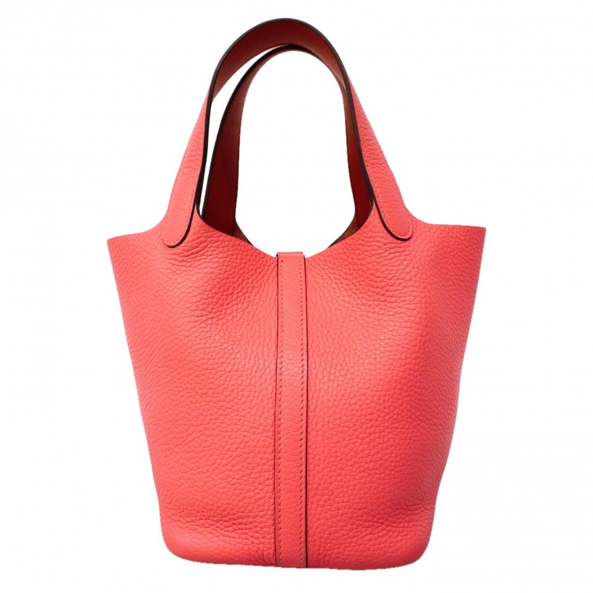 Hermes Rose Azalee Taurillon Clemence Leather Handbag (Pre-Owned)