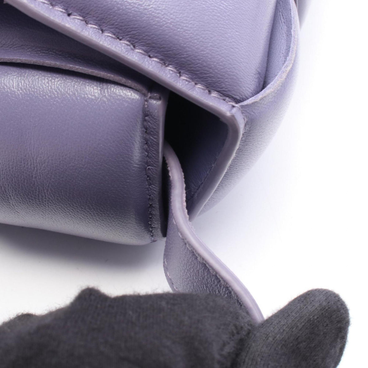 Bottega Veneta Purple Leather Handbag Shoulder Bag (Pre-Owned)