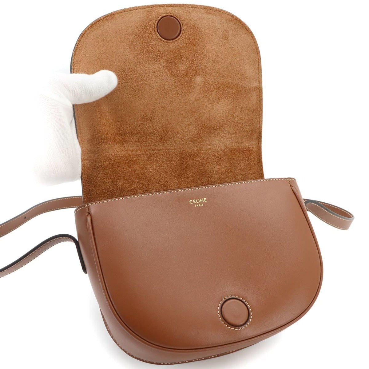 Celine Brown Leather Handbag Shoulder Bag (Pre-Owned)