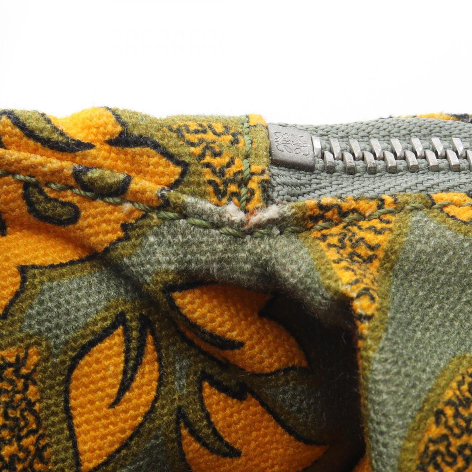 Loewe Green Multi-Color Yellow Canvas Fanny Pack (Pre-Owned)