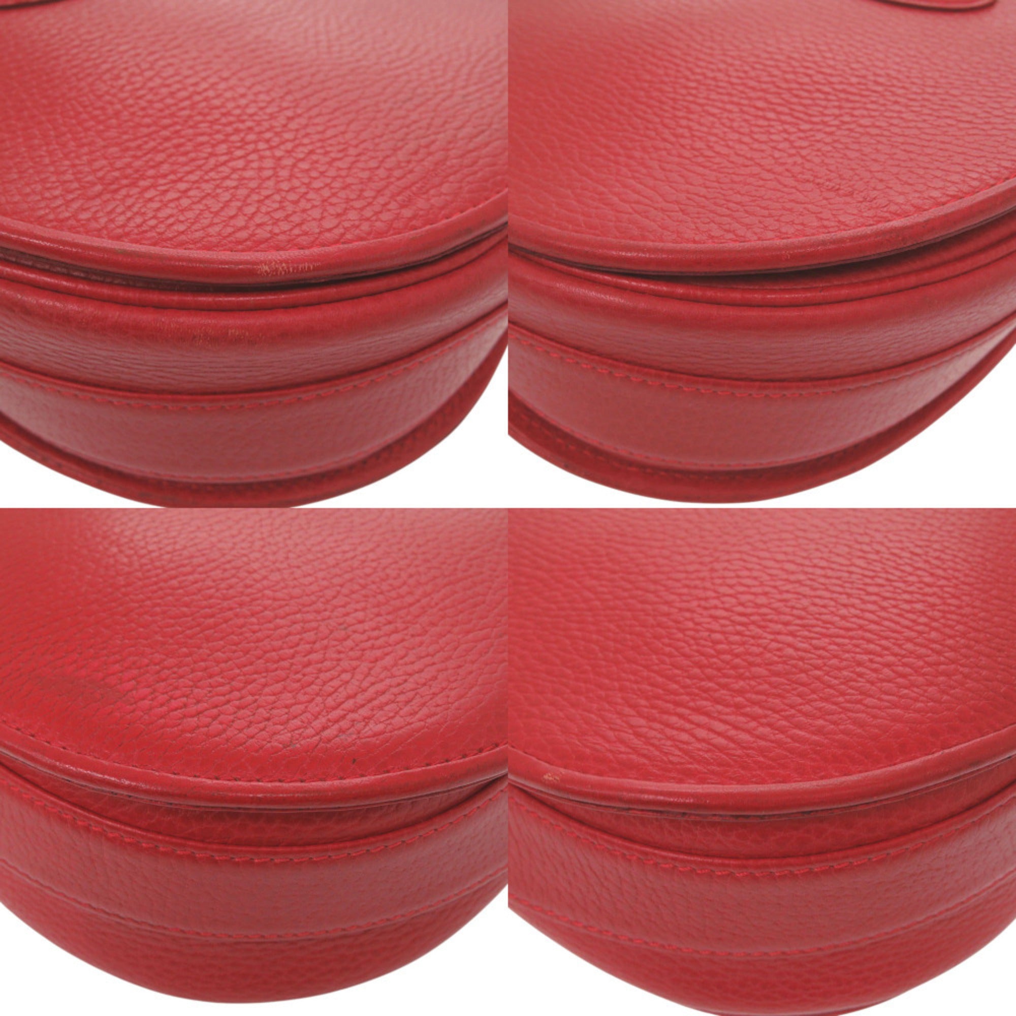 Cartier Red Color Leather Shoulder Bag (Pre-Owned)