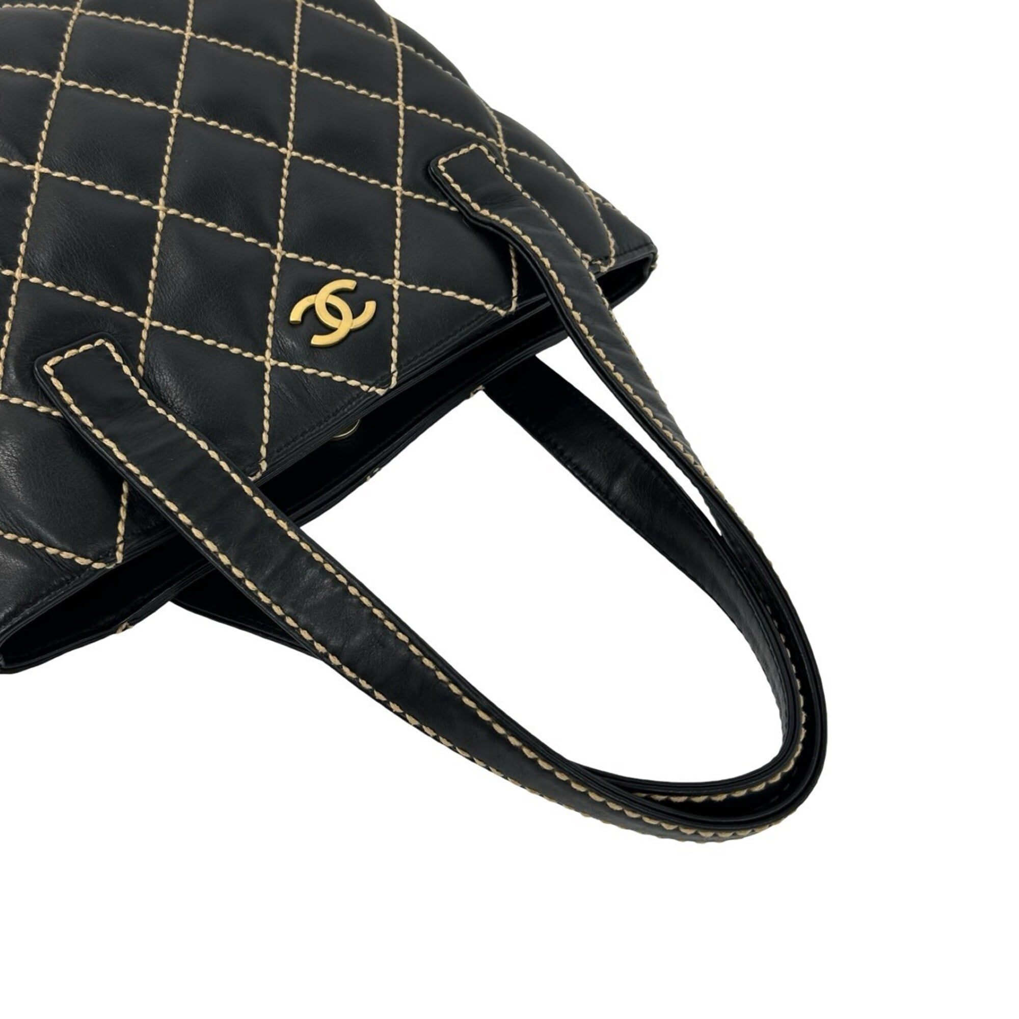 Chanel Black Leather Tote Bag (Pre-Owned)