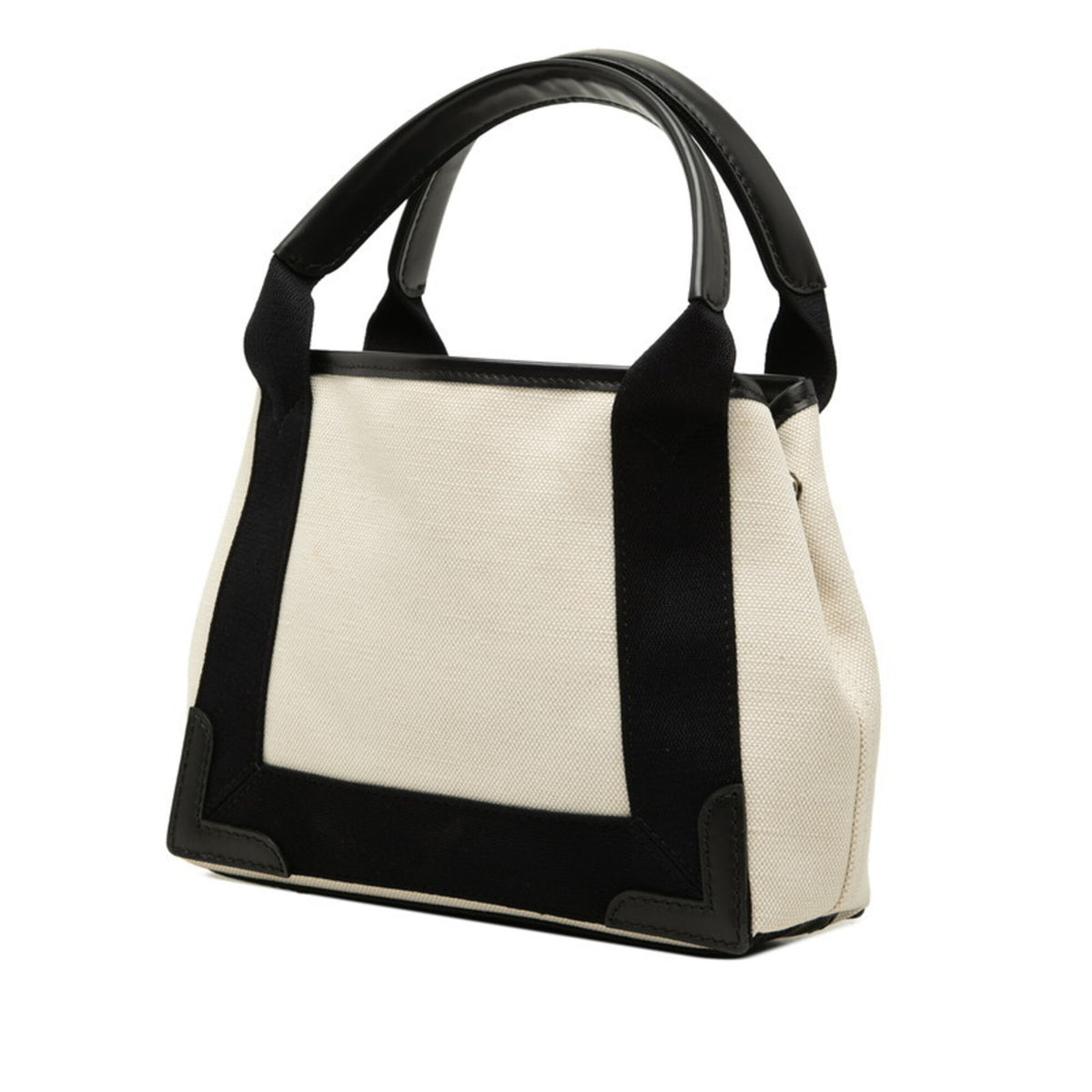 Balenciaga Black White Canvas Leather Handbag Shoulder Bag (Pre-Owned)