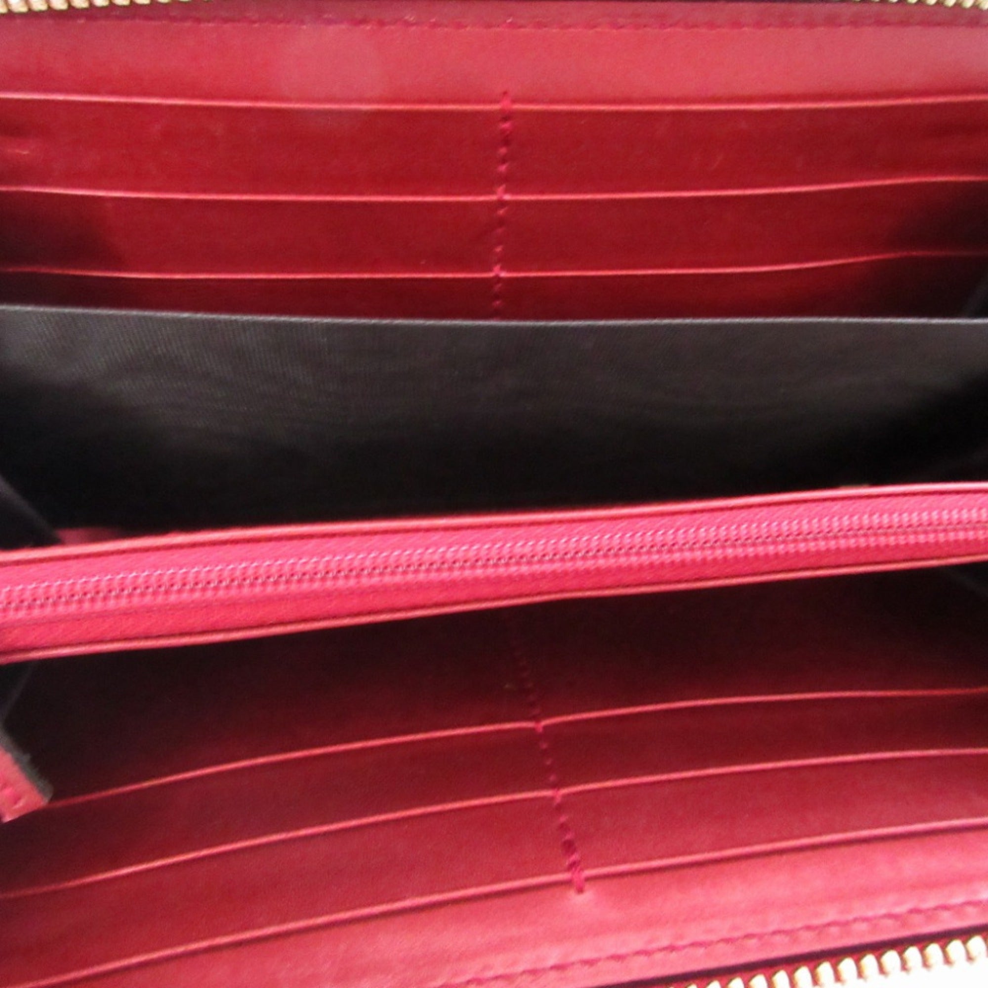 Gucci Metallic Red Leather Long Wallet (Bi-Fold) (Pre-Owned)