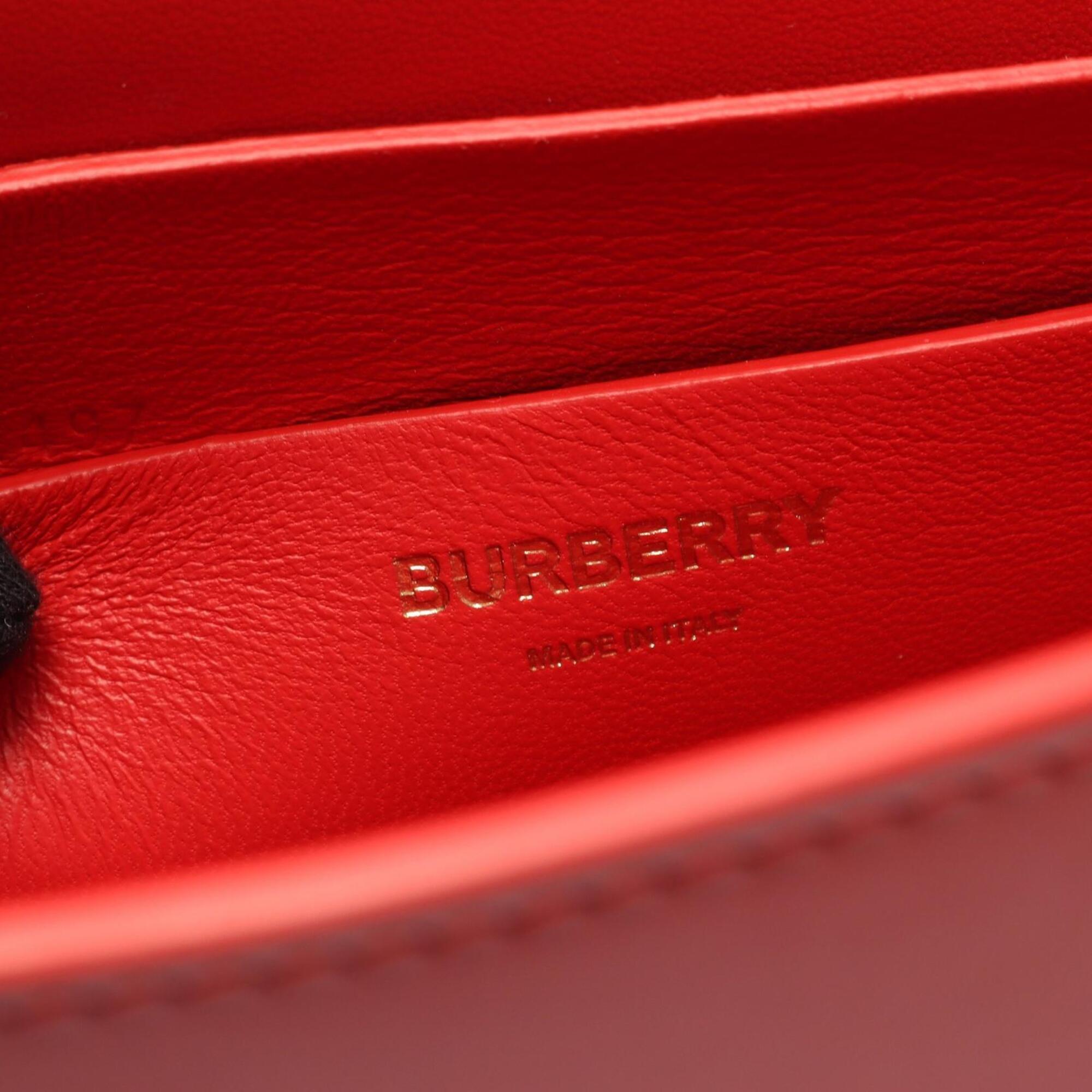 Burberry Bordeaux Red Color Leather Handbag Shoulder Bag (Pre-Owned)