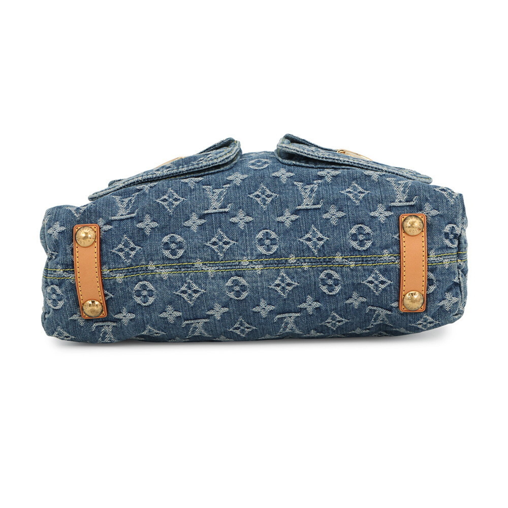 Louis Vuitton Monogram Denim Blue Yellow Monogram Denim Handbag Shoulder Bag (Pre-Owned)