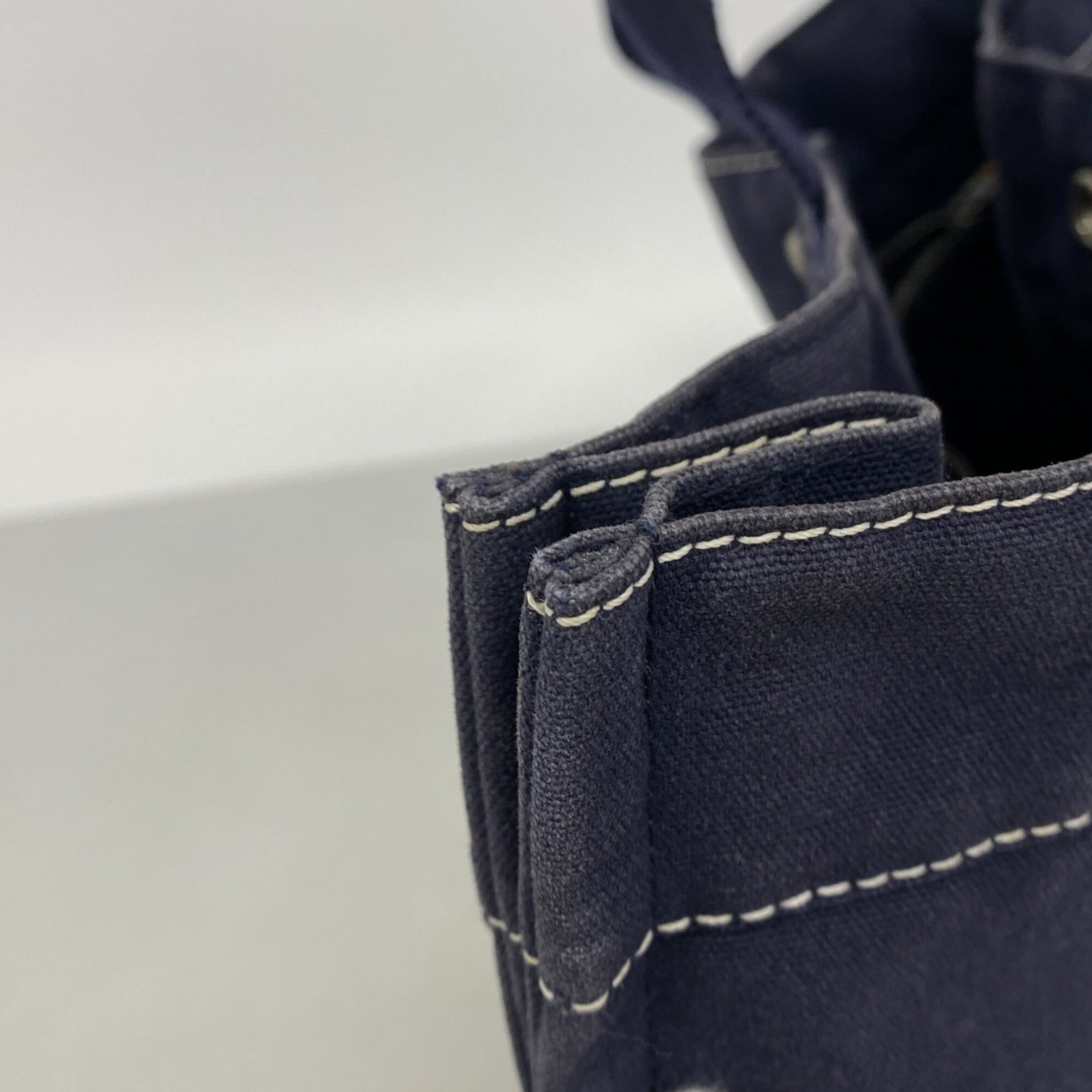 Hermes Navy Canvas Tote Bag (Pre-Owned)
