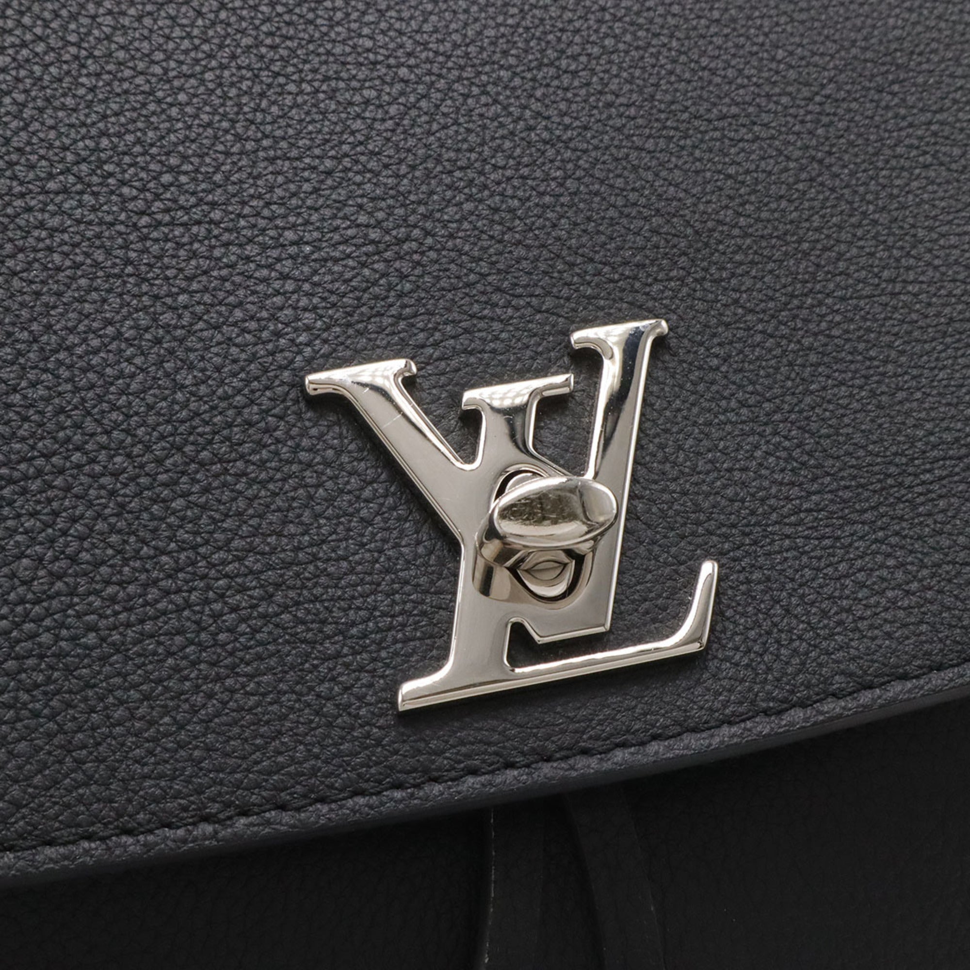 Louis Vuitton Black Noir Leather Backpack (Pre-Owned)