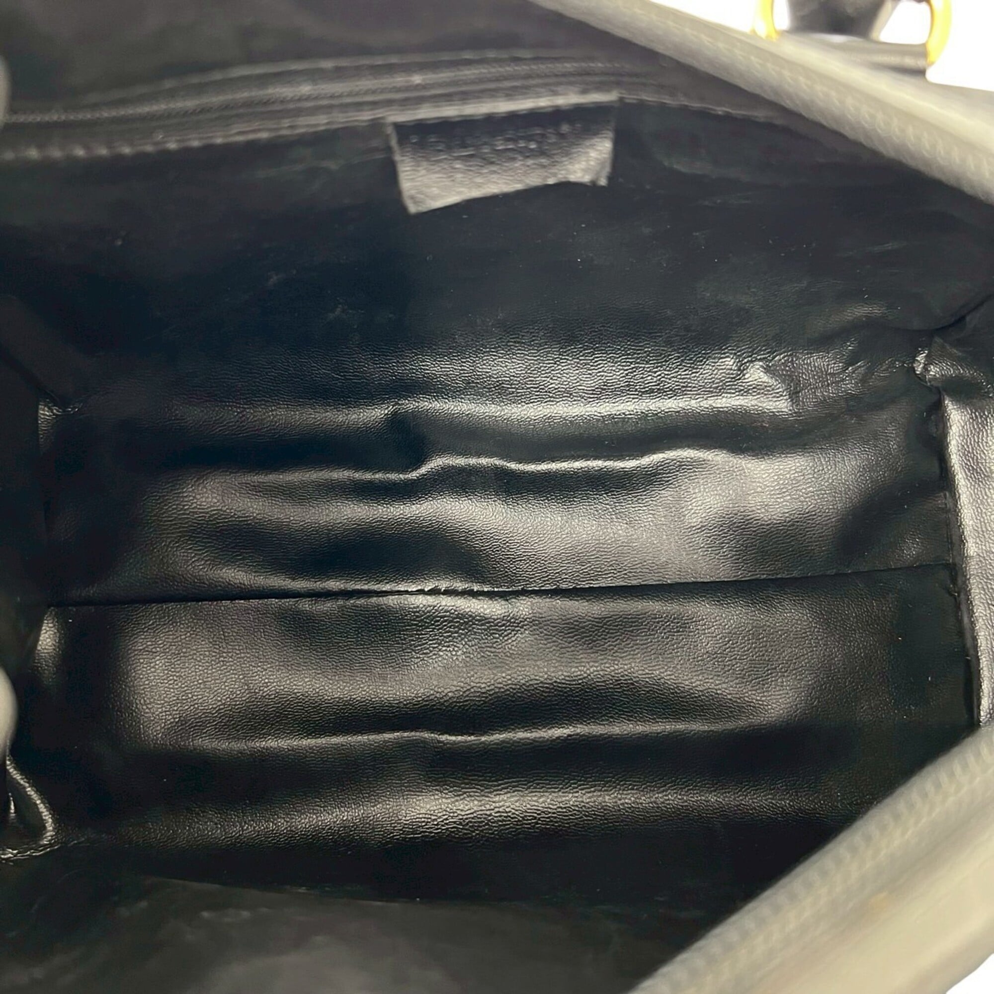 Burberry Black Leather Canvas Handbag Shoulder Bag (Pre-Owned)
