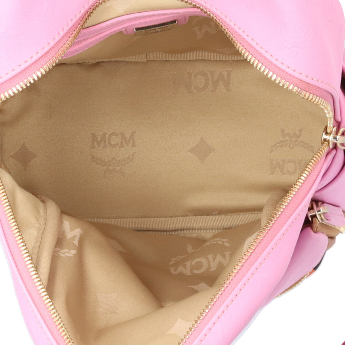 Mcm Visetos Brown Pink Coated Canvas Pvc Backpack Pouch (Pre-Owned)