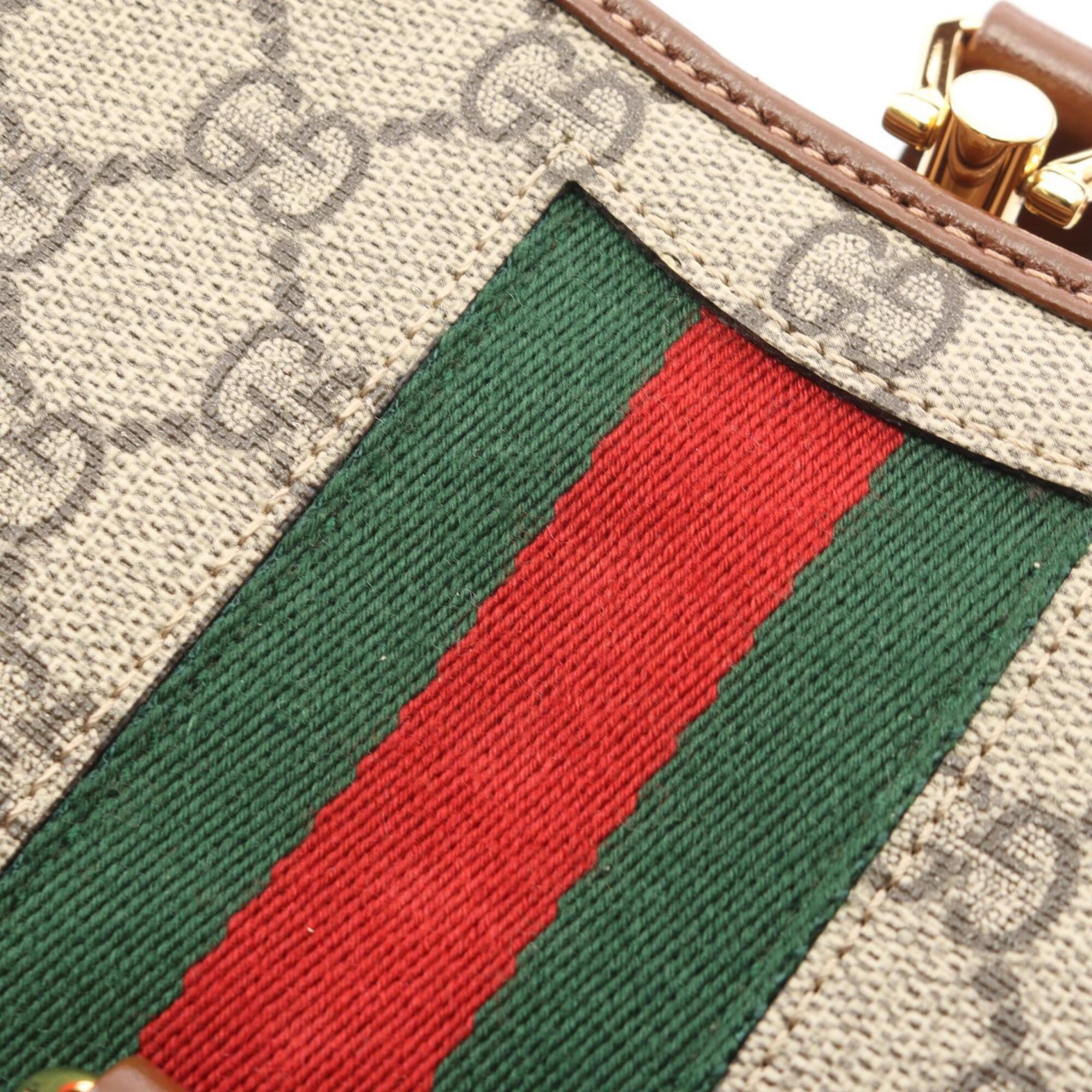 Gucci Beige Brown Pvc Leather Handbag Shoulder Bag (Pre-Owned)
