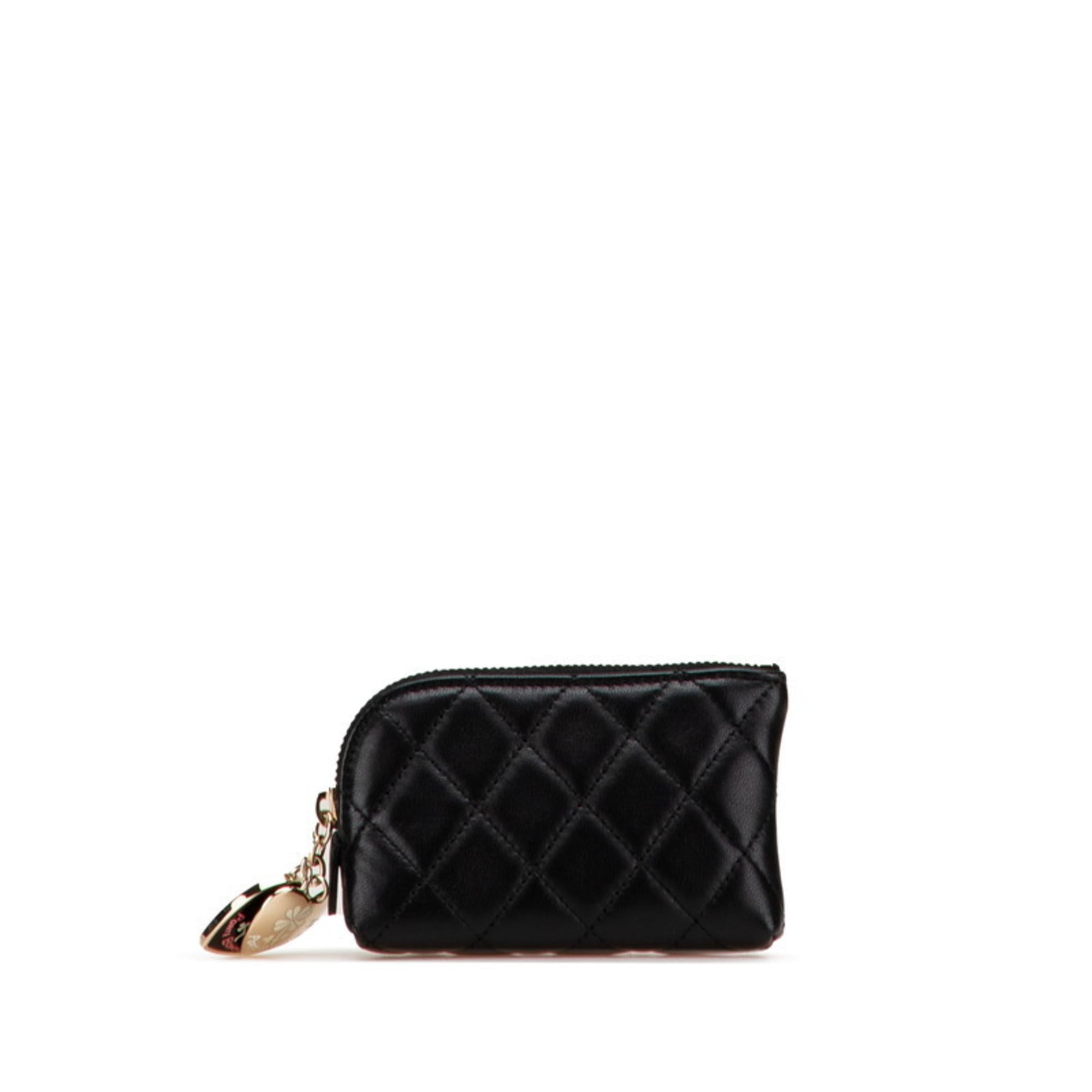 Chanel Matelasse Black Coin Purse/Coin Case (Pre-Owned)