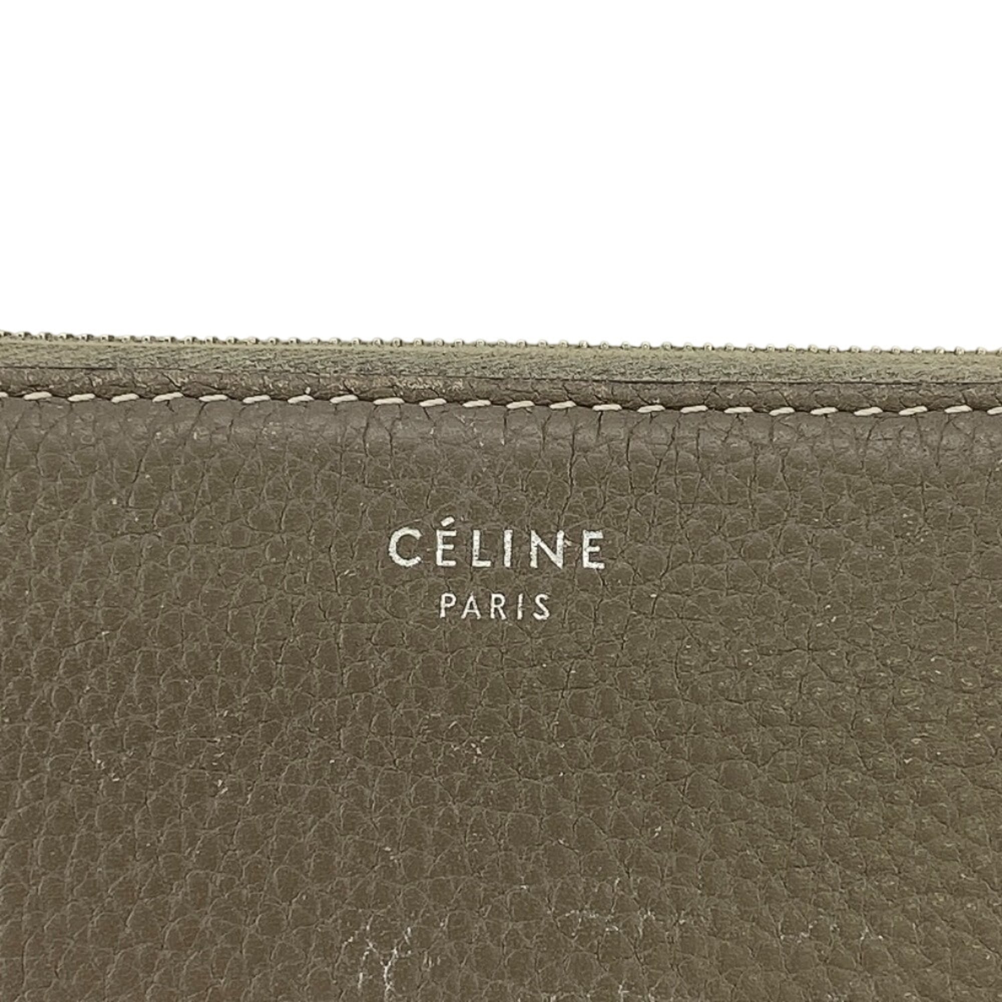 Celine Gray Yellow Leather Long Wallet (Bi-Fold) (Pre-Owned)