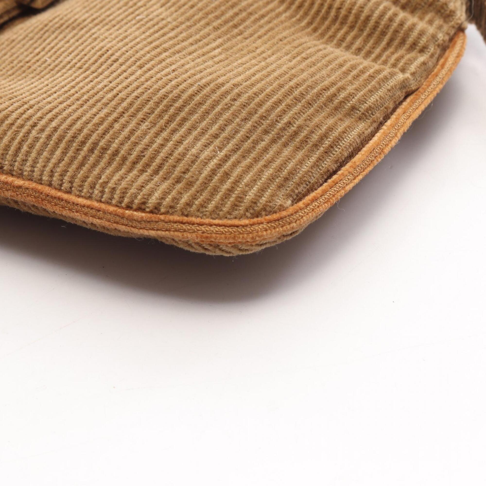 Fendi Khaki Cord Handbag Shoulder Bag (Pre-Owned)