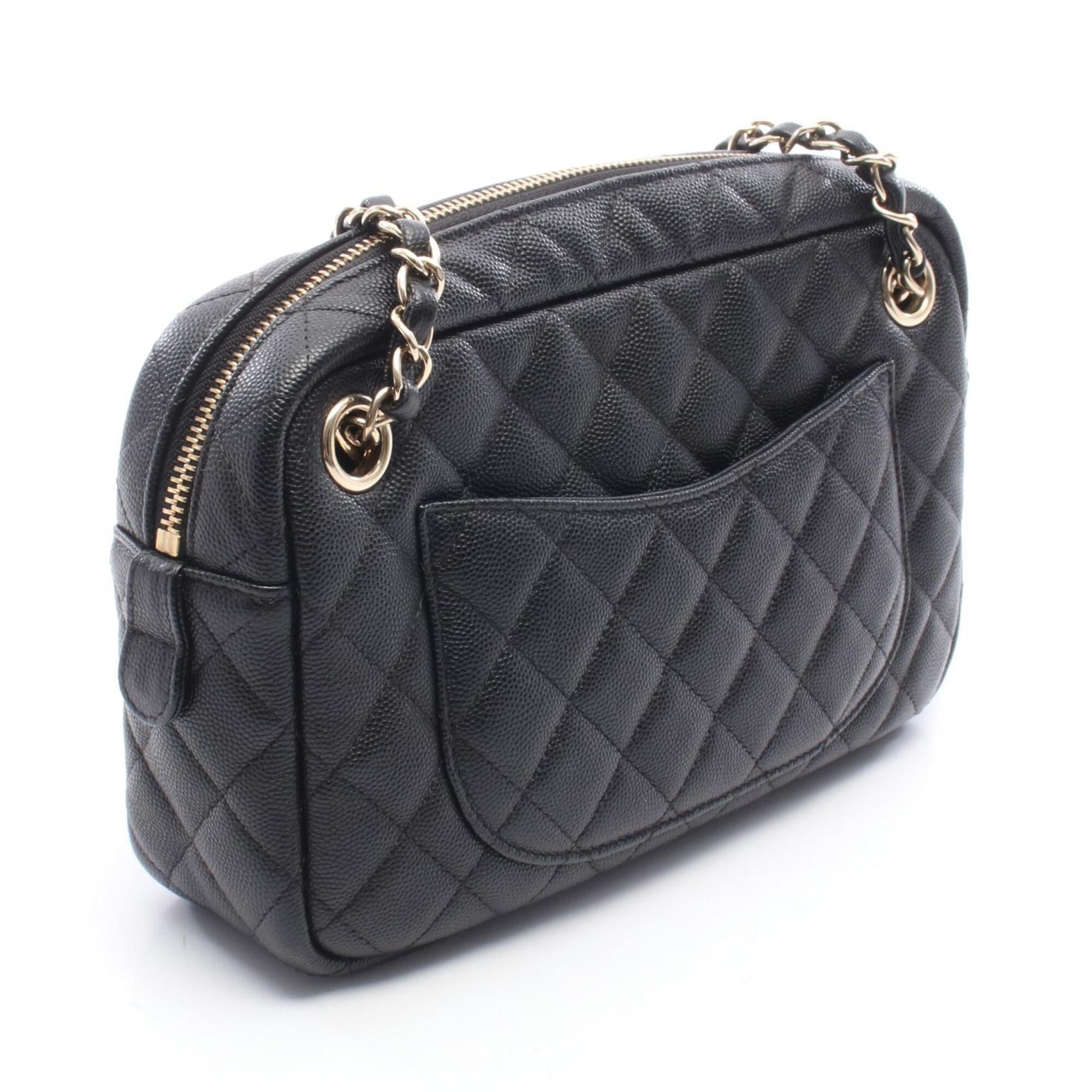 Chanel Black Grained Calfskin Handbag Shoulder Bag (Pre-Owned)