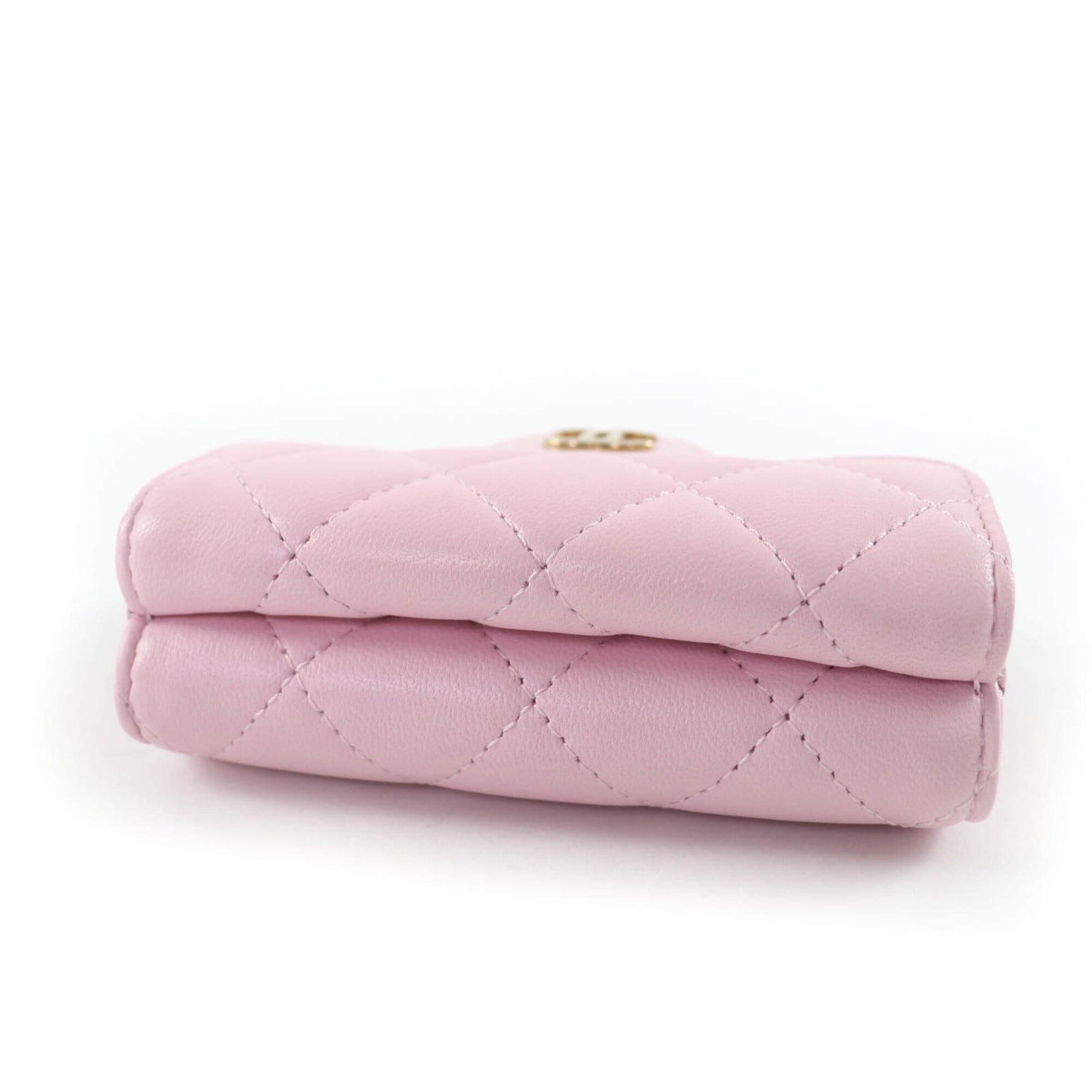 Chanel Matelasse Pink Leather Wallet (Tri-Fold) (Pre-Owned)