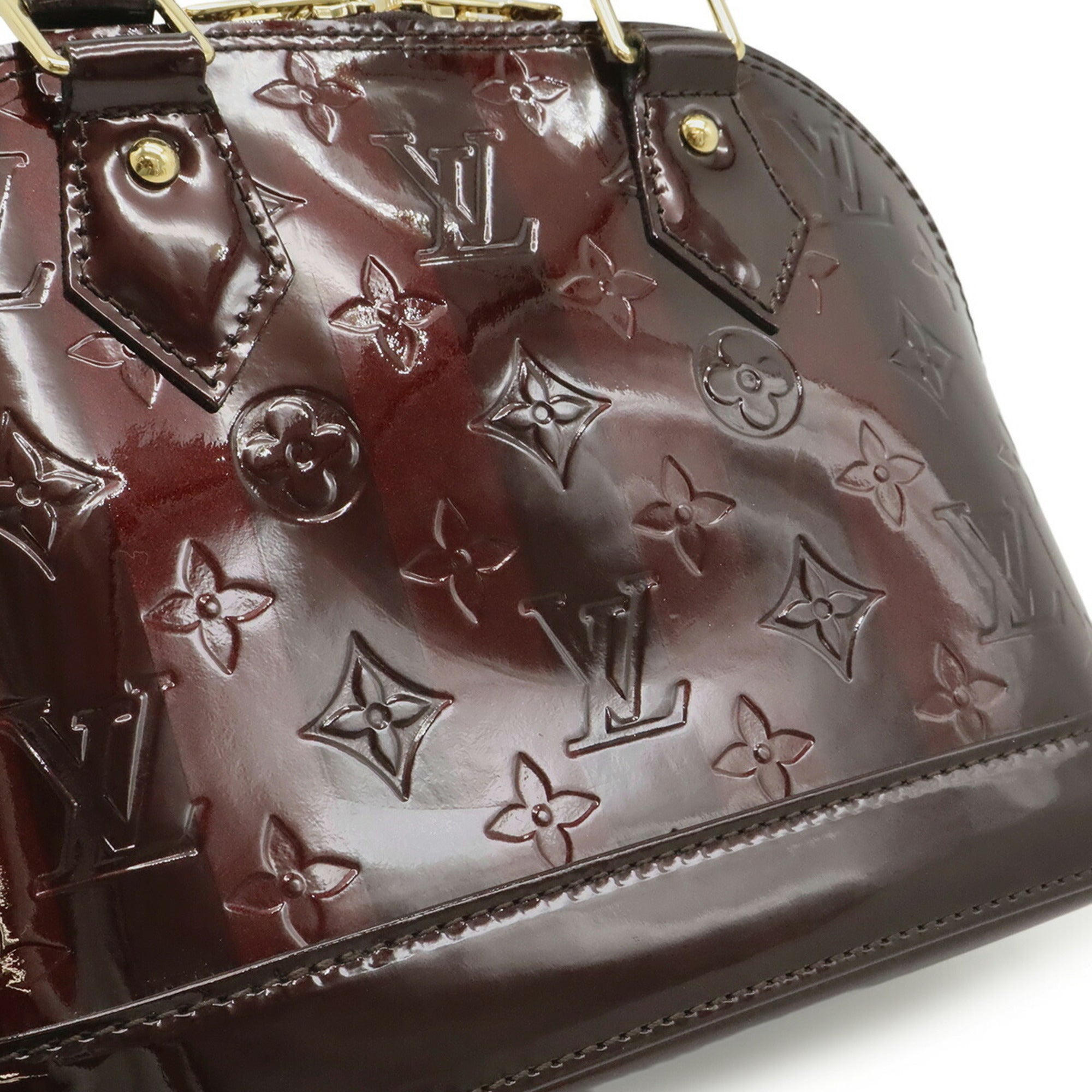 Louis Vuitton Amarante Monogram Vernis Rayures Handbag Shoulder Bag (Pre-Owned)