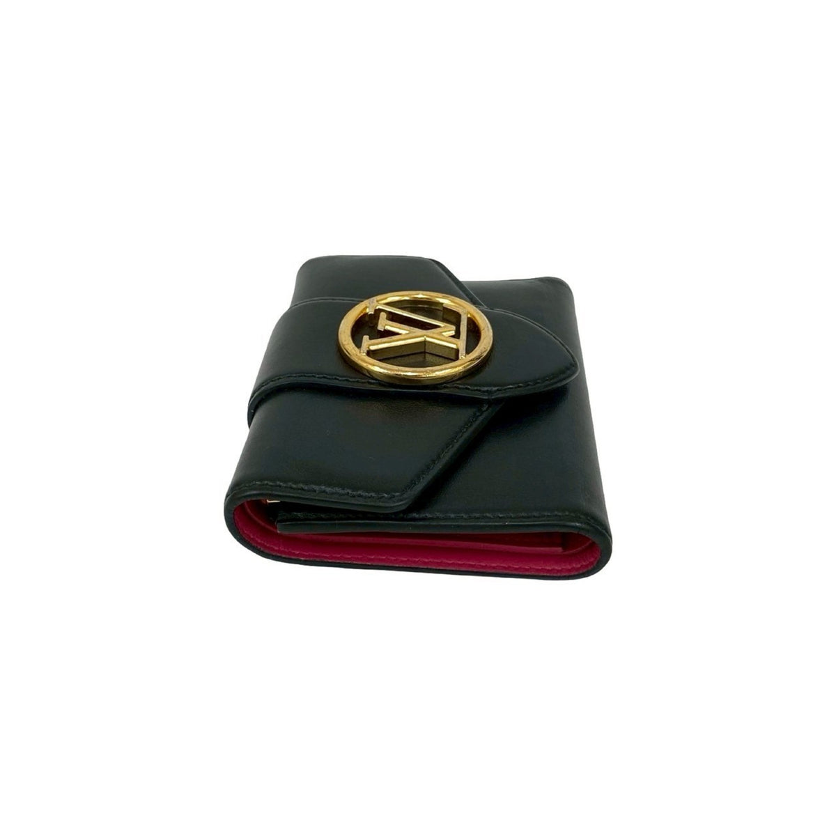 Louis Vuitton Black Pink Leather Wallet (Tri-Fold) (Pre-Owned)