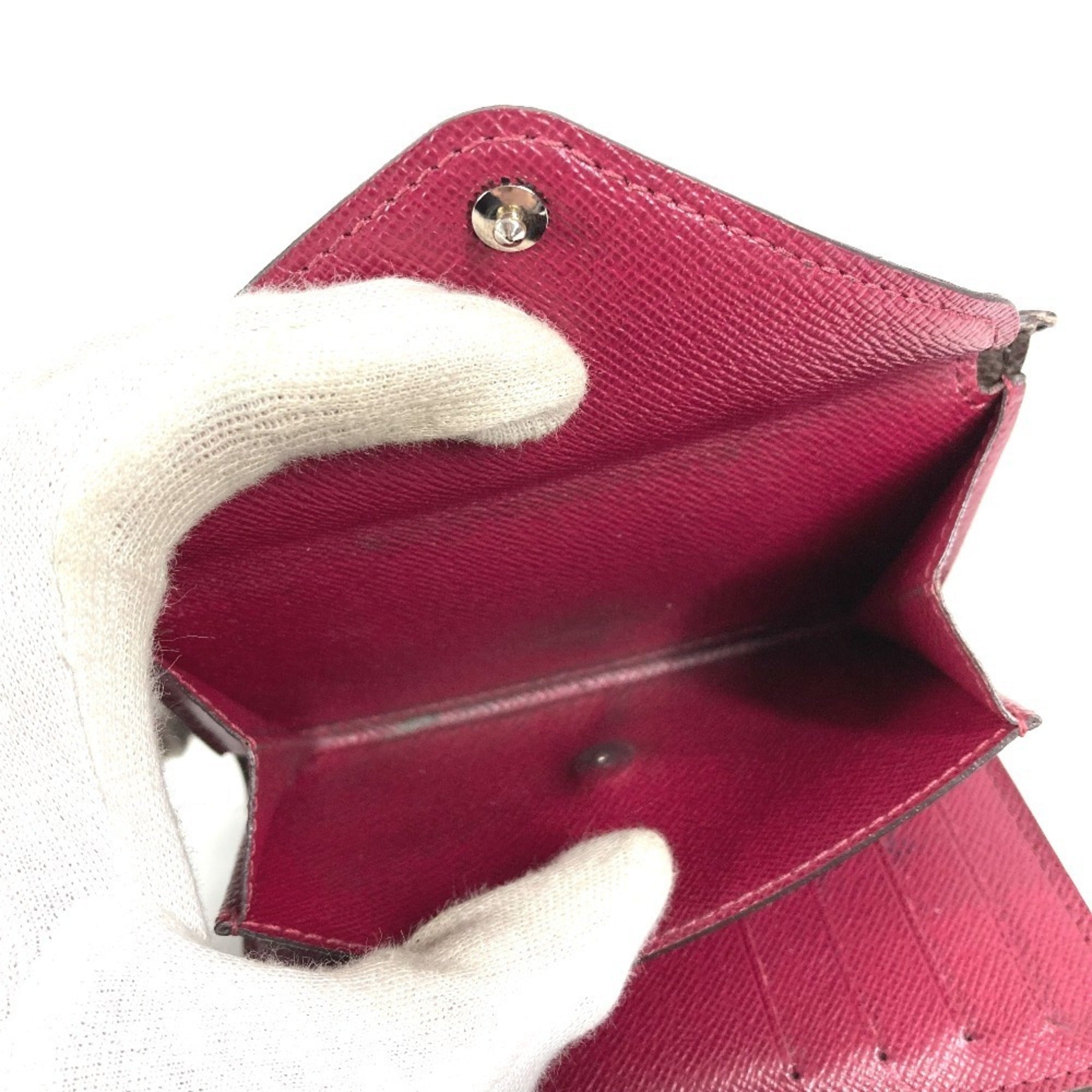 Louis Vuitton Monogram Brown Fuchsia Pink Pink Monogram Epi Leather Wallet (Tri-Fold) (Pre-Owned)