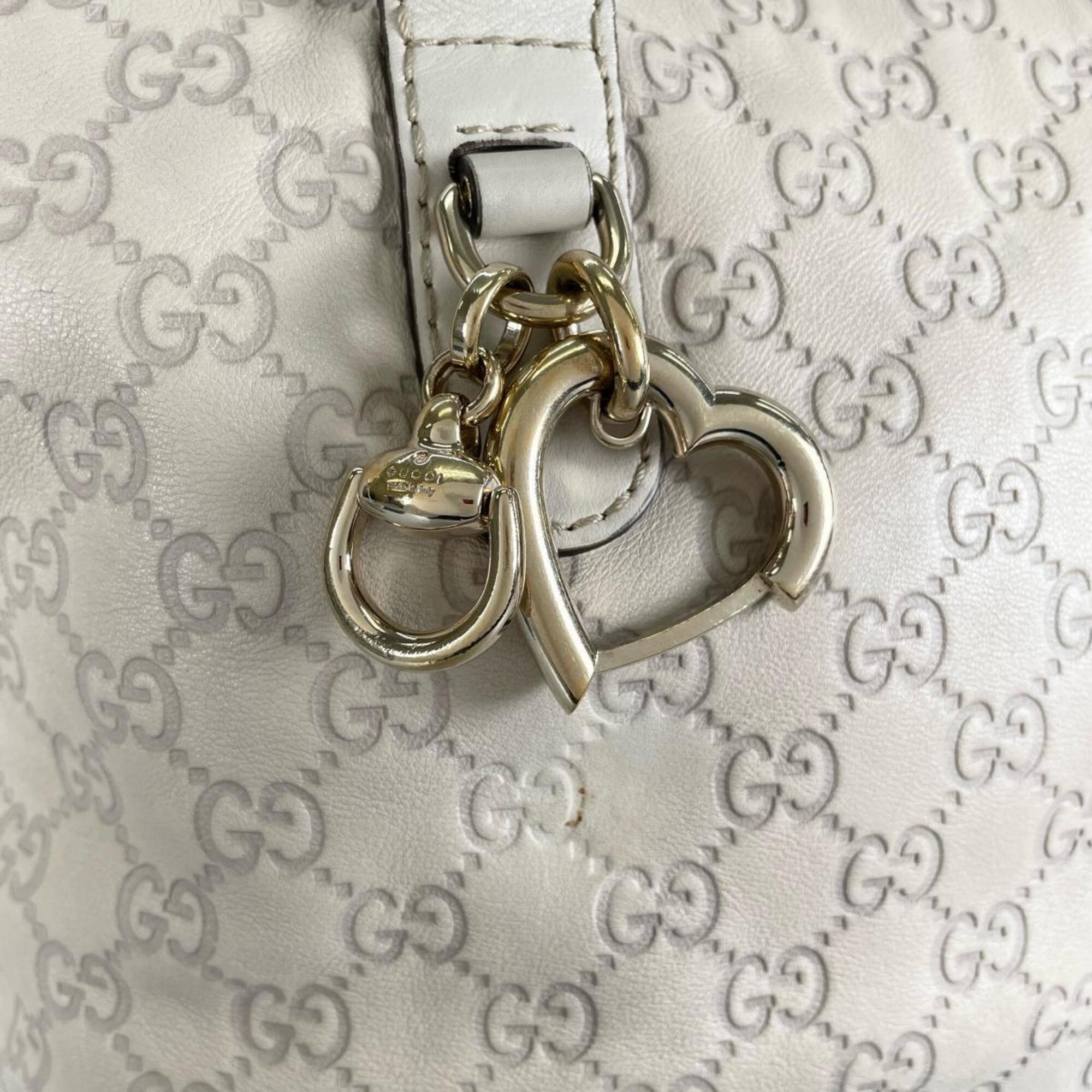 Gucci Beige Leather Shoulder Bag Tote Bag (Pre-Owned)