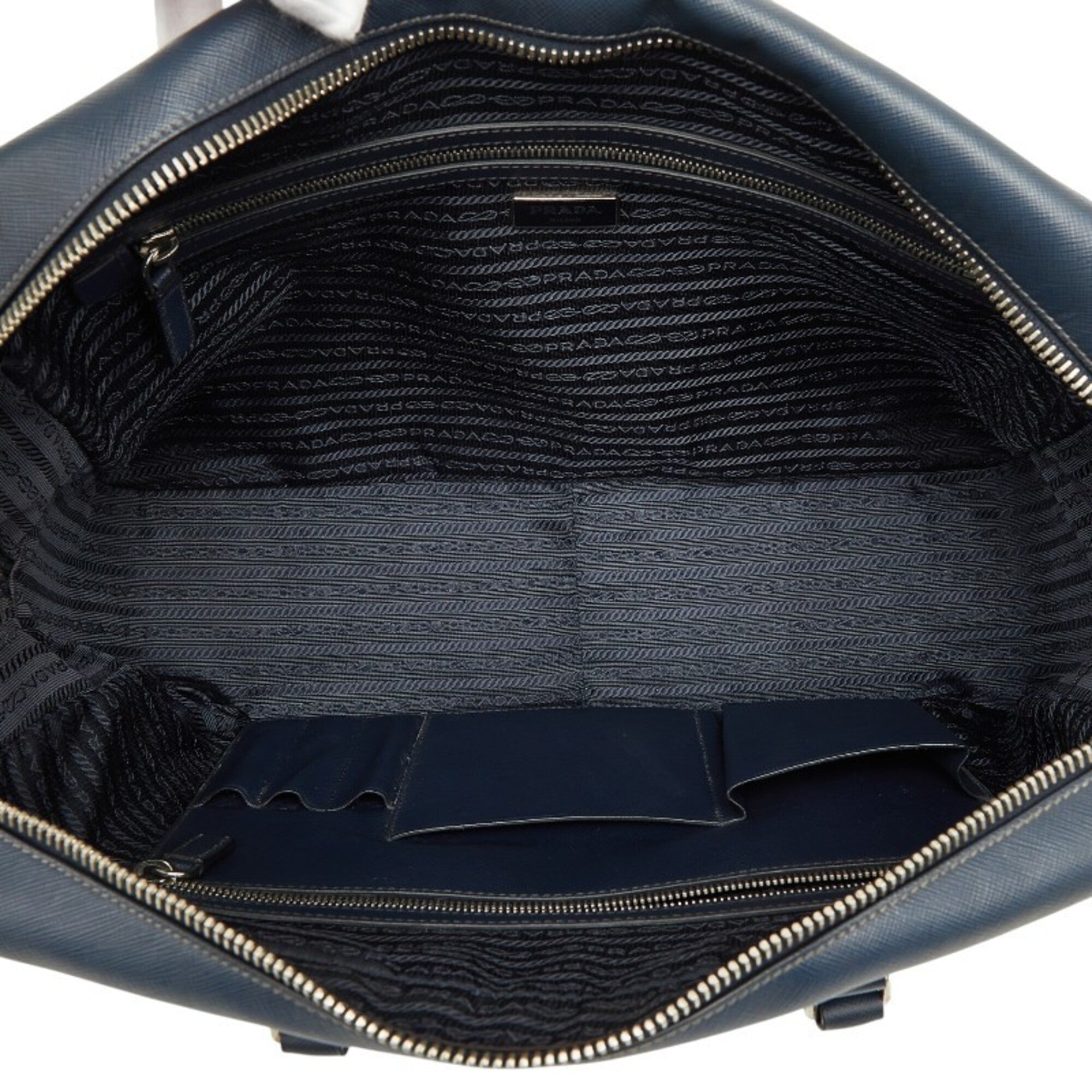 Prada Navy Leather Briefcase (Pre-Owned)