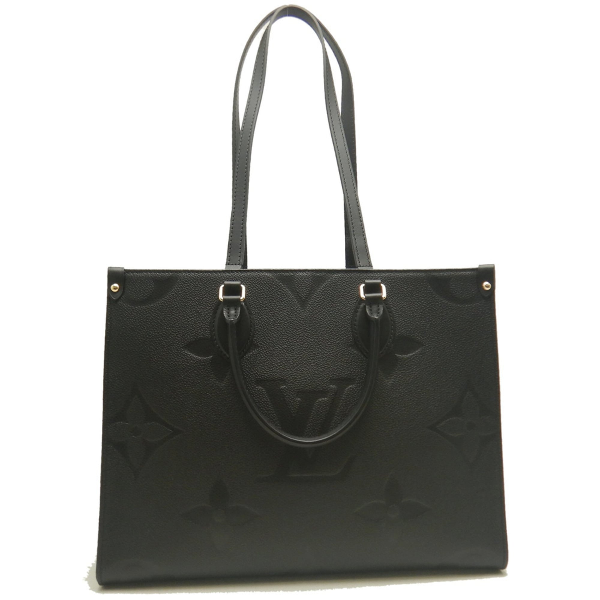 Louis Vuitton Noir Leather Tote Bag (Pre-Owned)