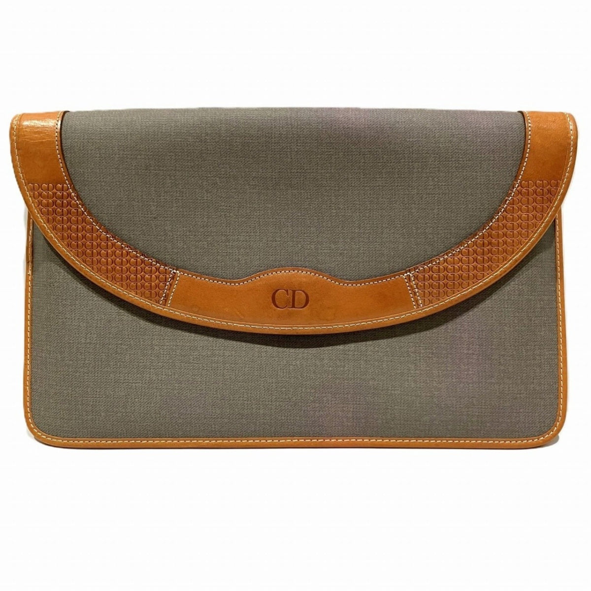 Christian Dior Gray Pvc Clutch Bag (Pre-Owned)